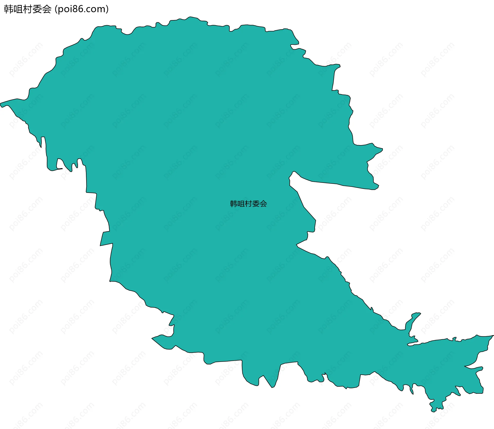 韩咀村委会边界地图
