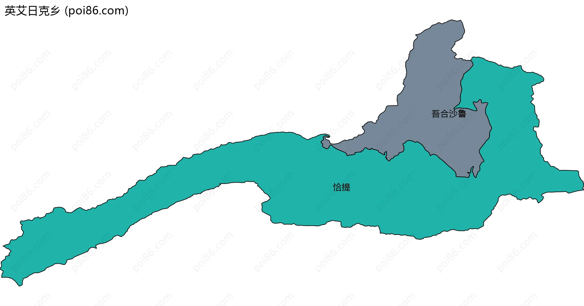 英艾日克乡边界地图(五级行政区划)