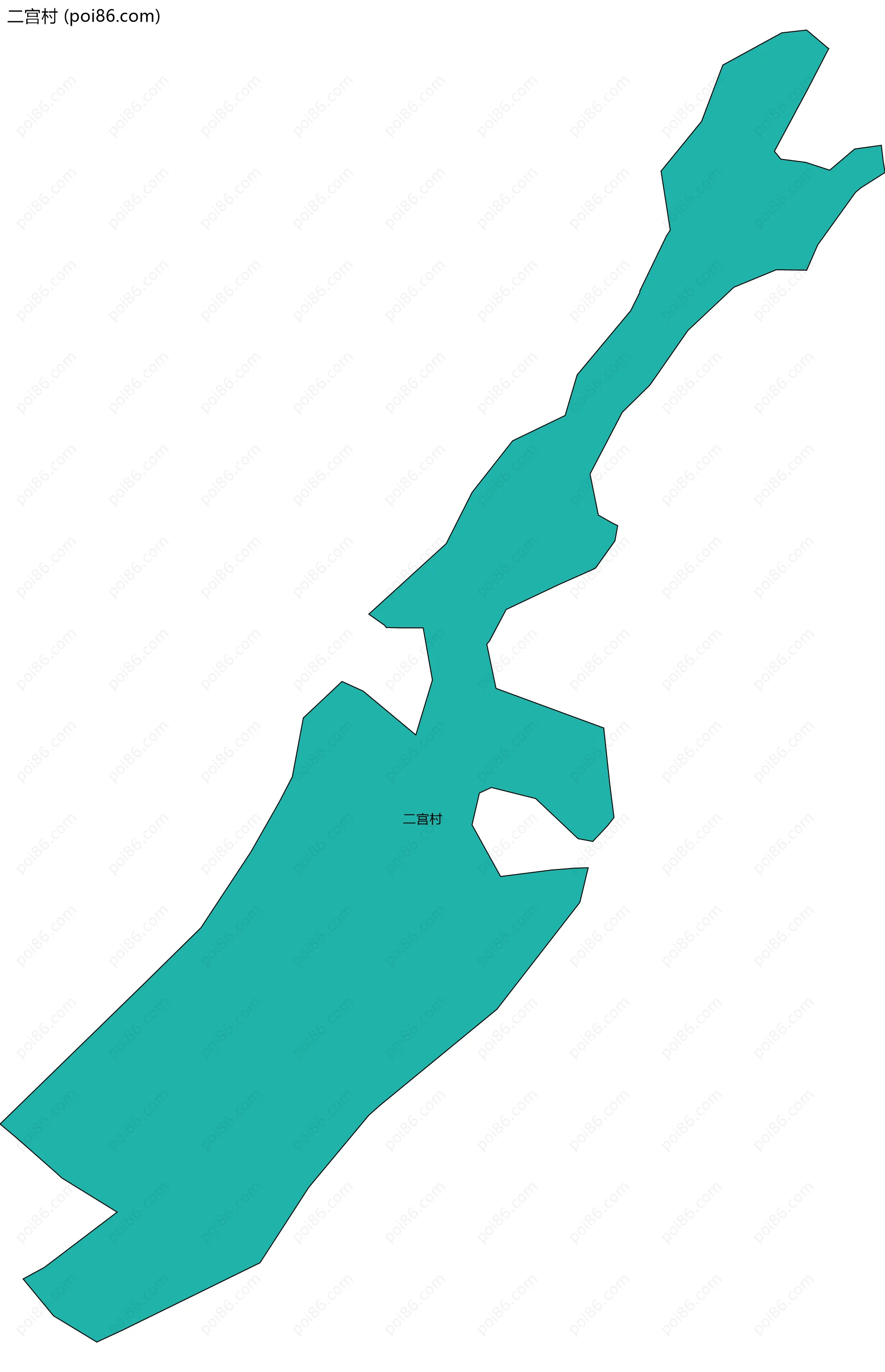 二宫村边界地图