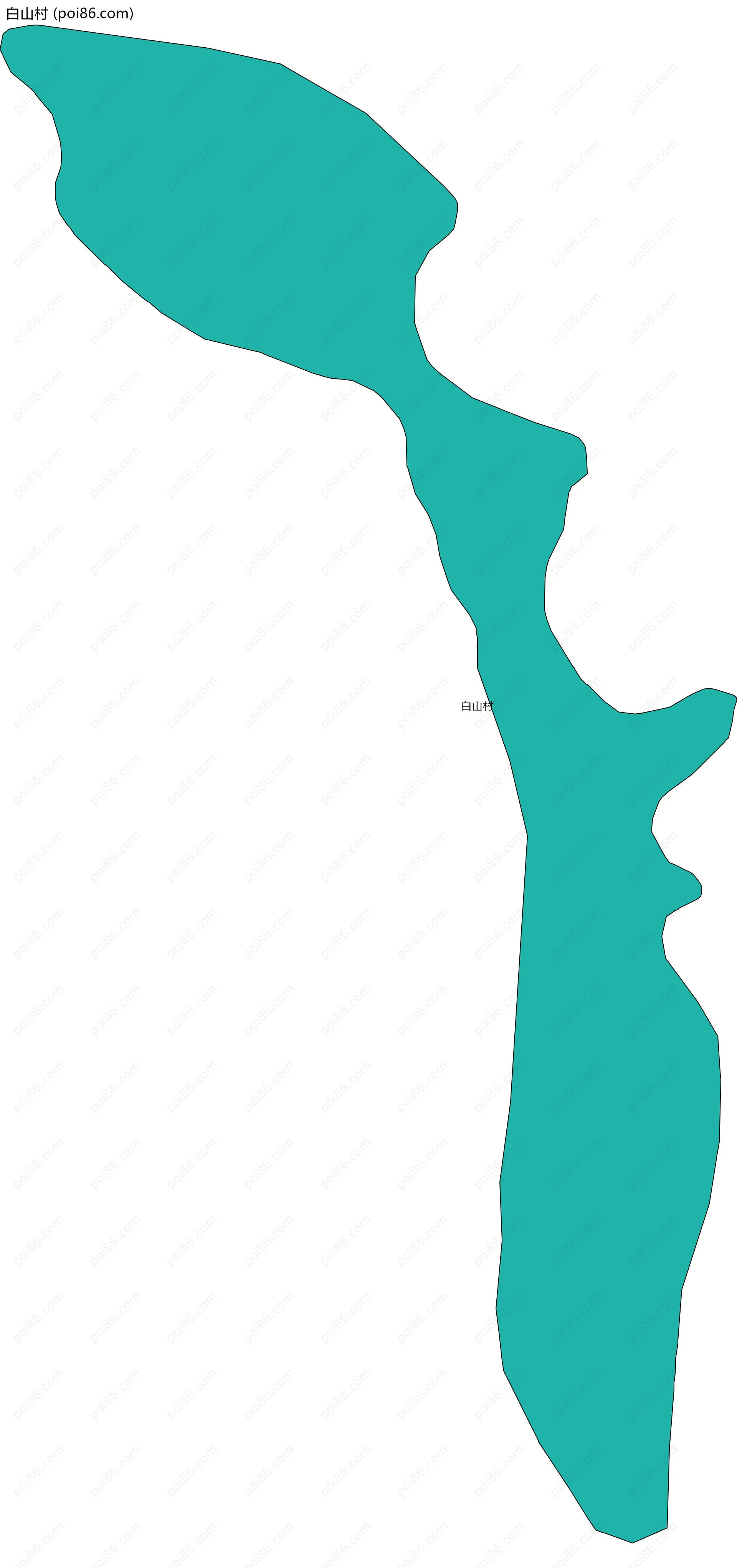 白山村边界地图