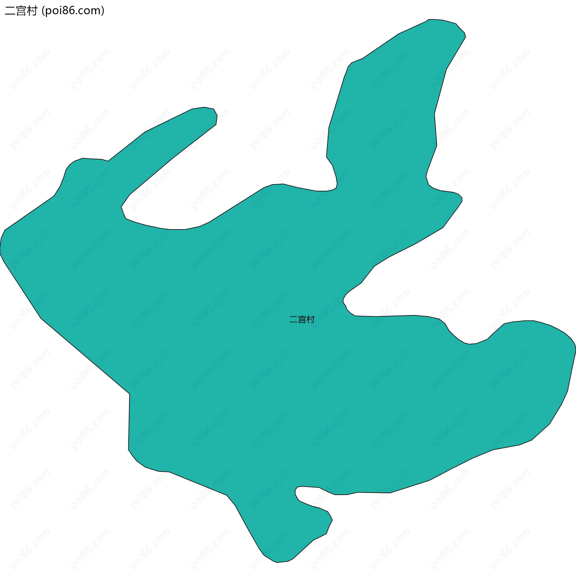 二宫村边界地图