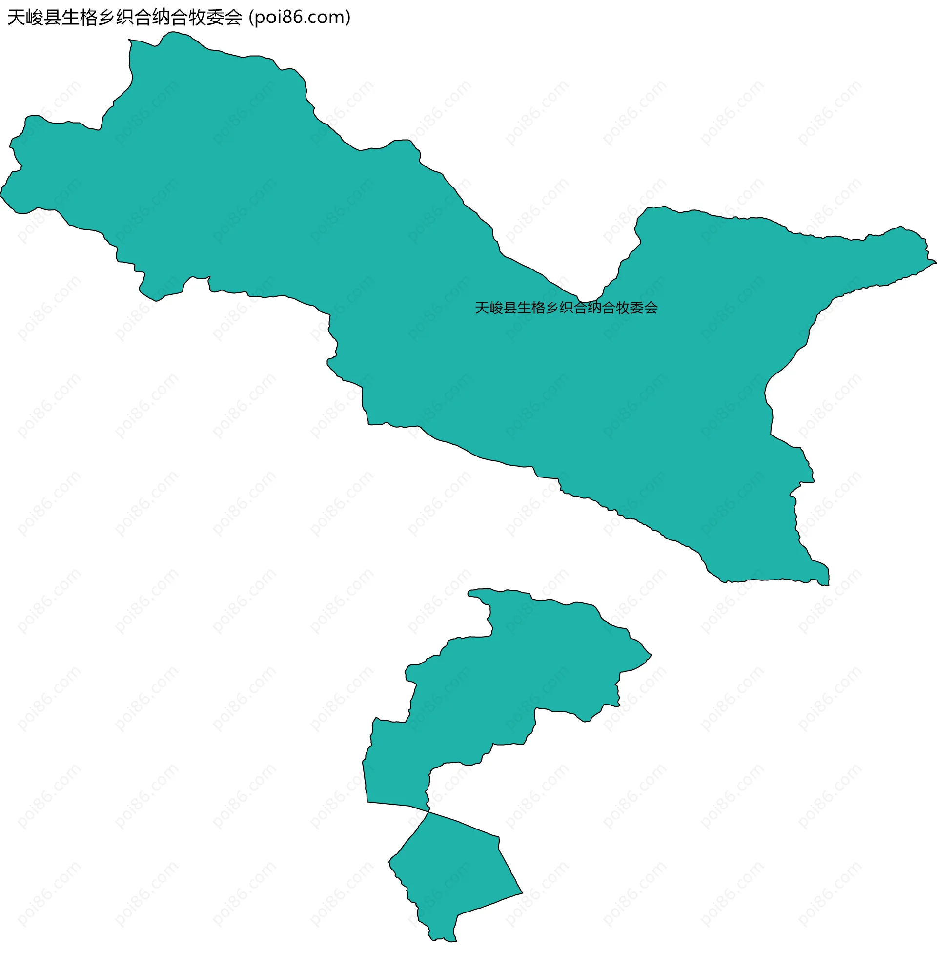 天峻县生格乡织合纳合牧委会边界地图