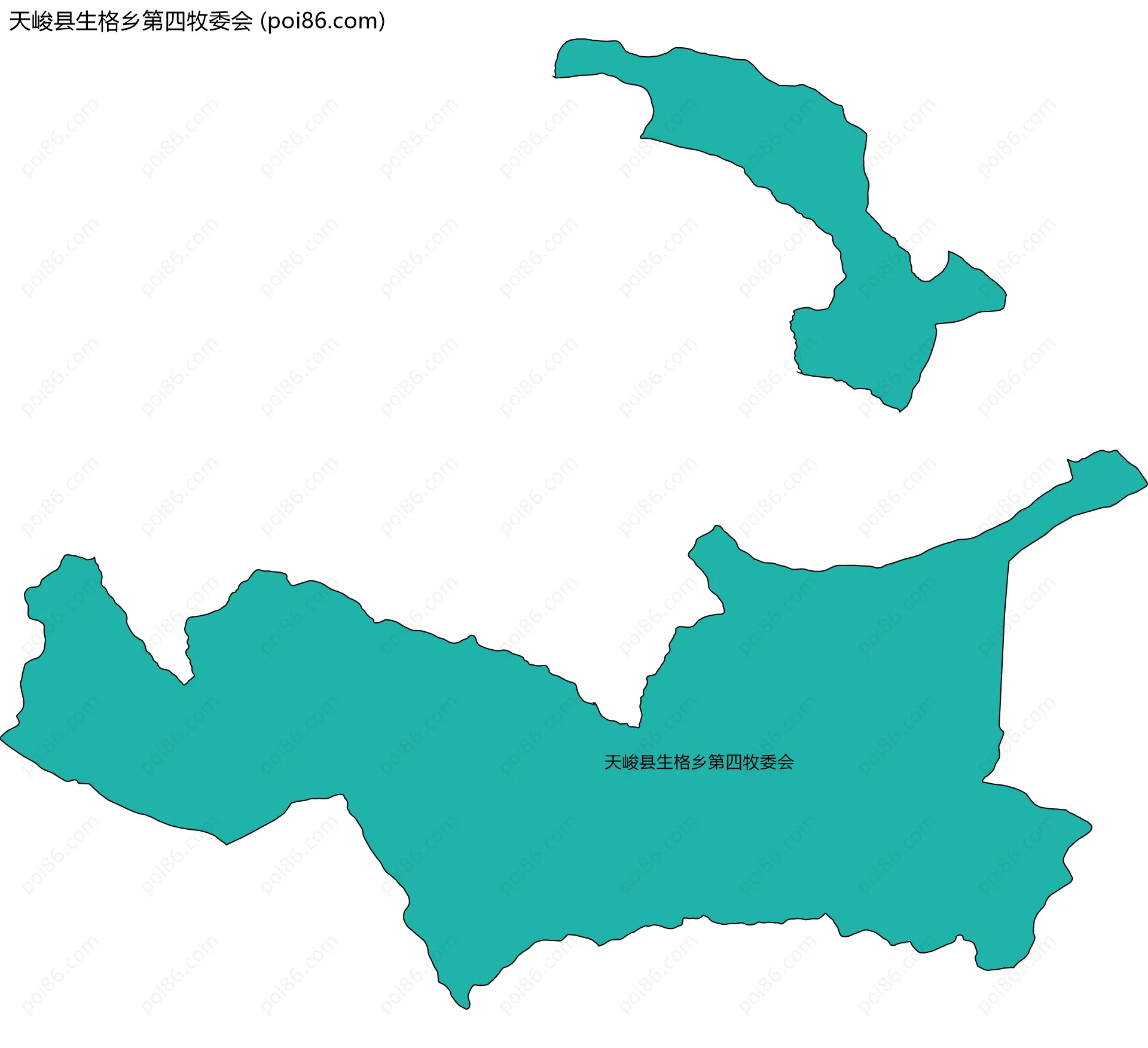 天峻县生格乡第四牧委会边界地图