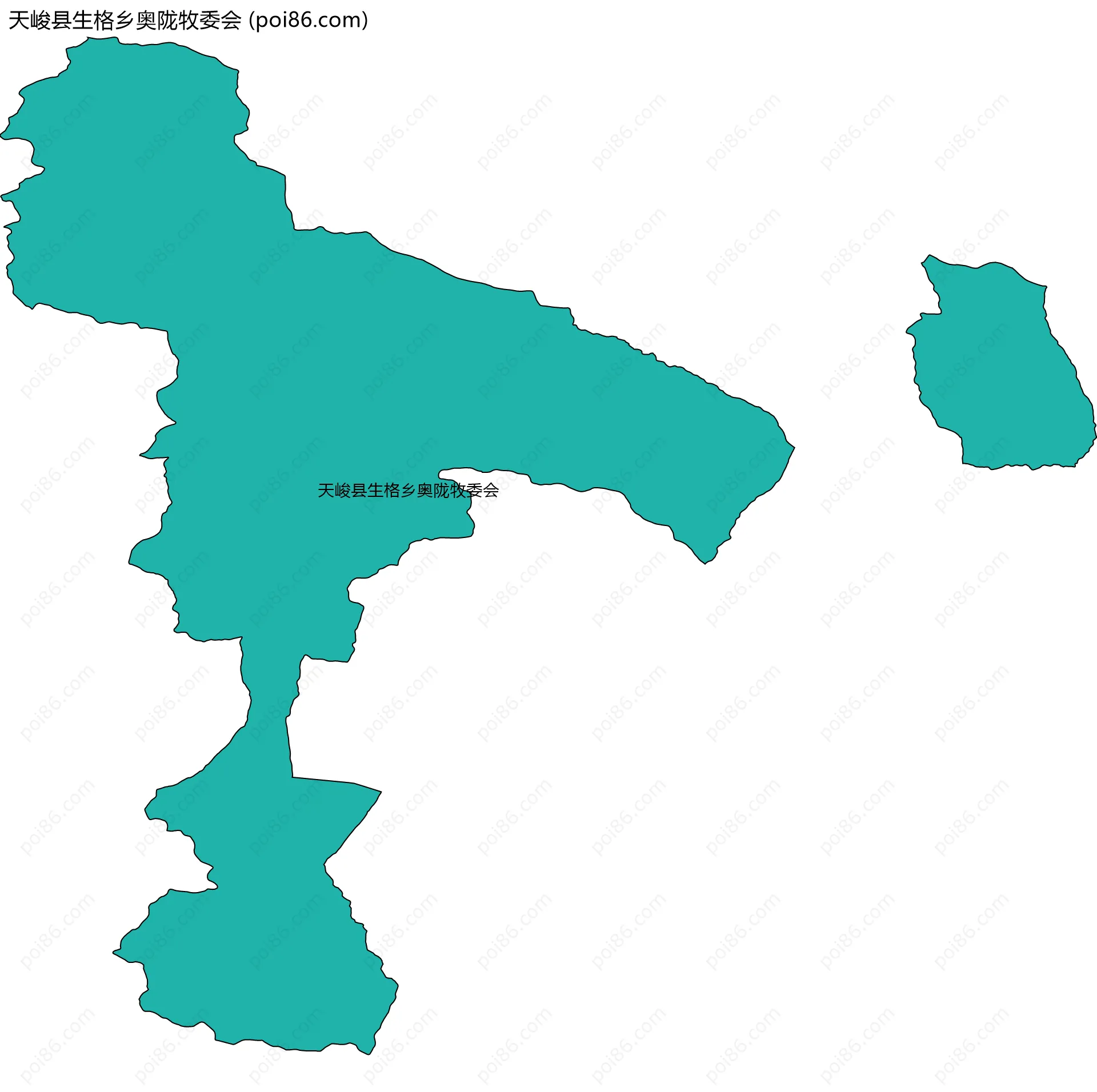 天峻县生格乡奥陇牧委会边界地图