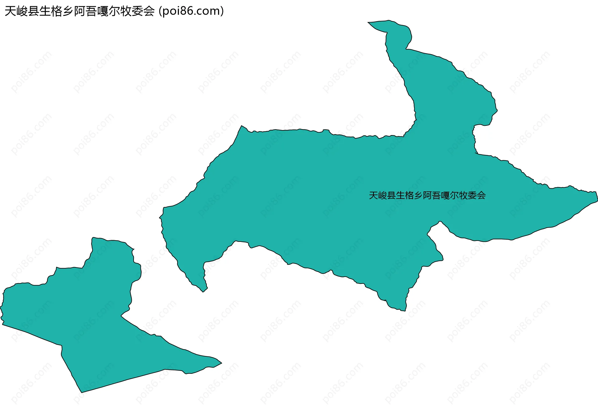 天峻县生格乡阿吾嘎尔牧委会边界地图