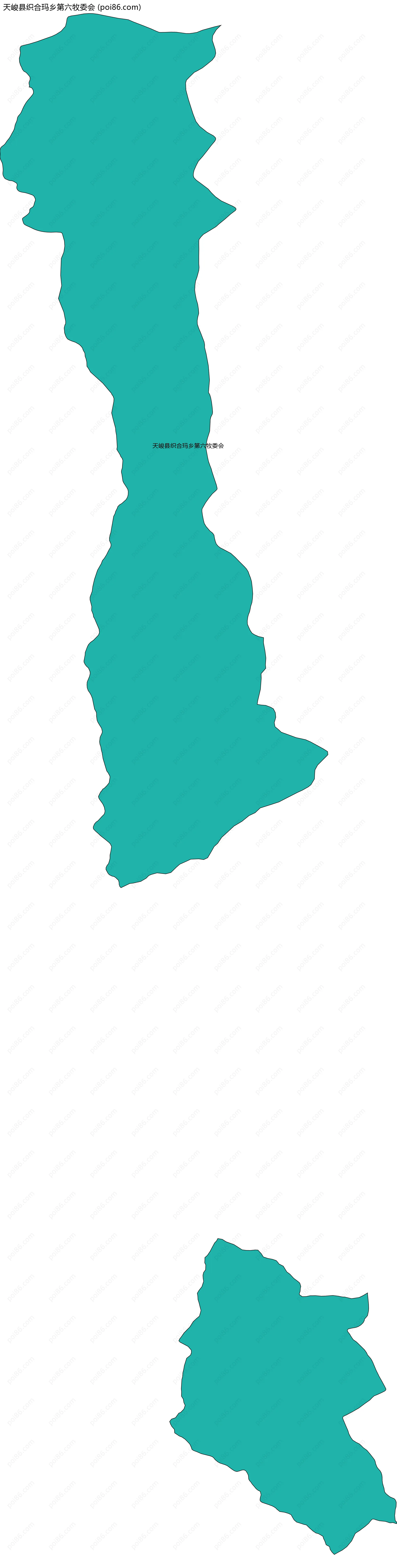 天峻县织合玛乡第六牧委会边界地图