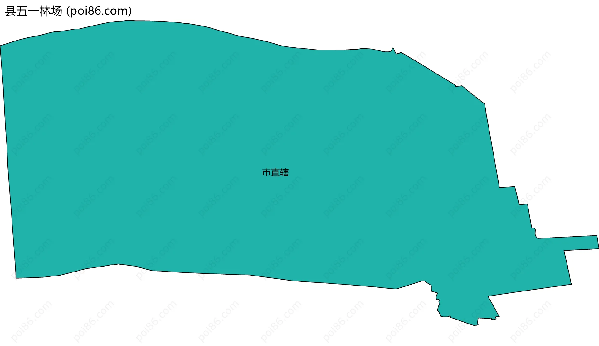县五一林场边界地图(五级行政区划)