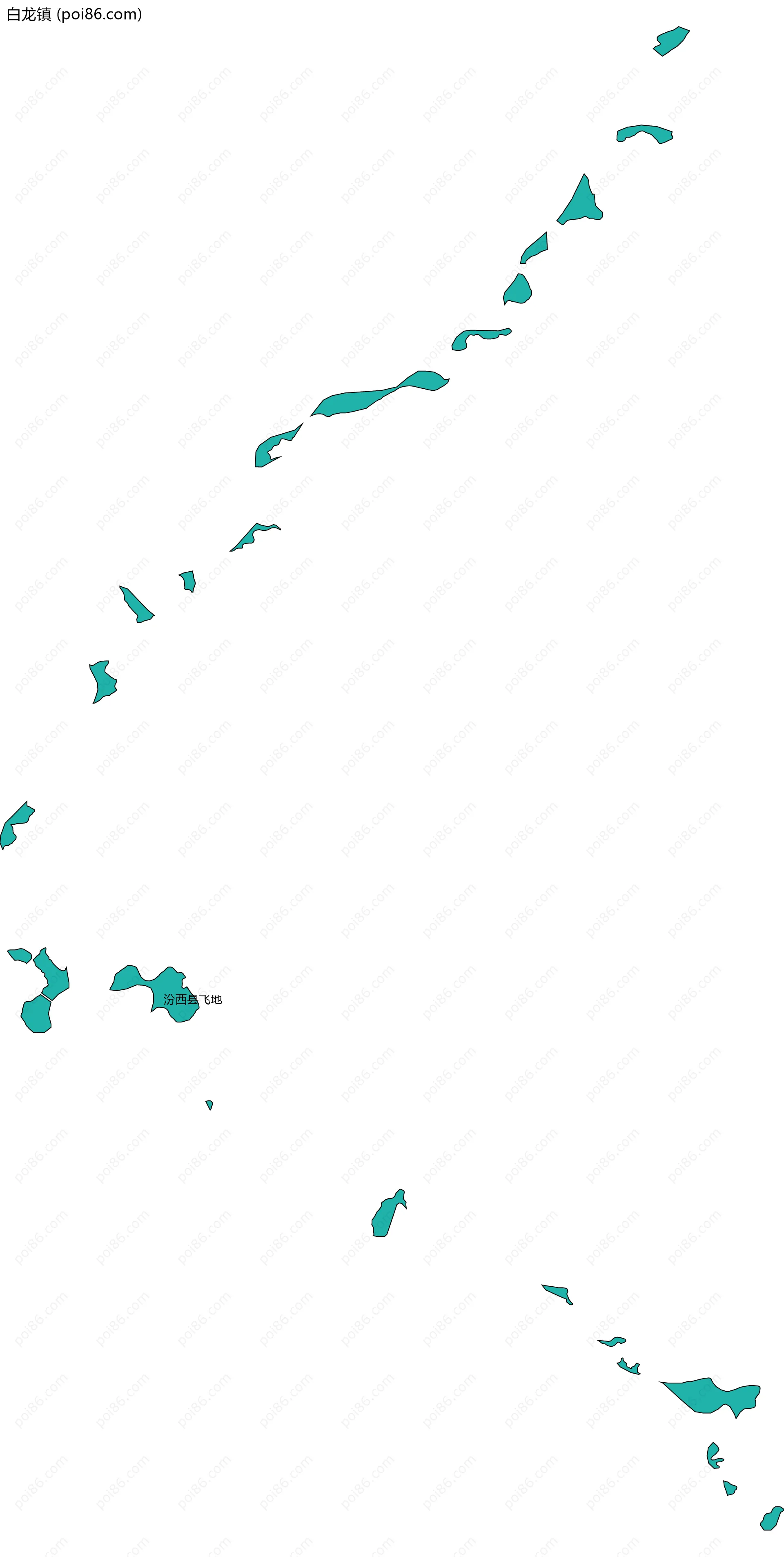 白龙镇边界地图(五级行政区划)