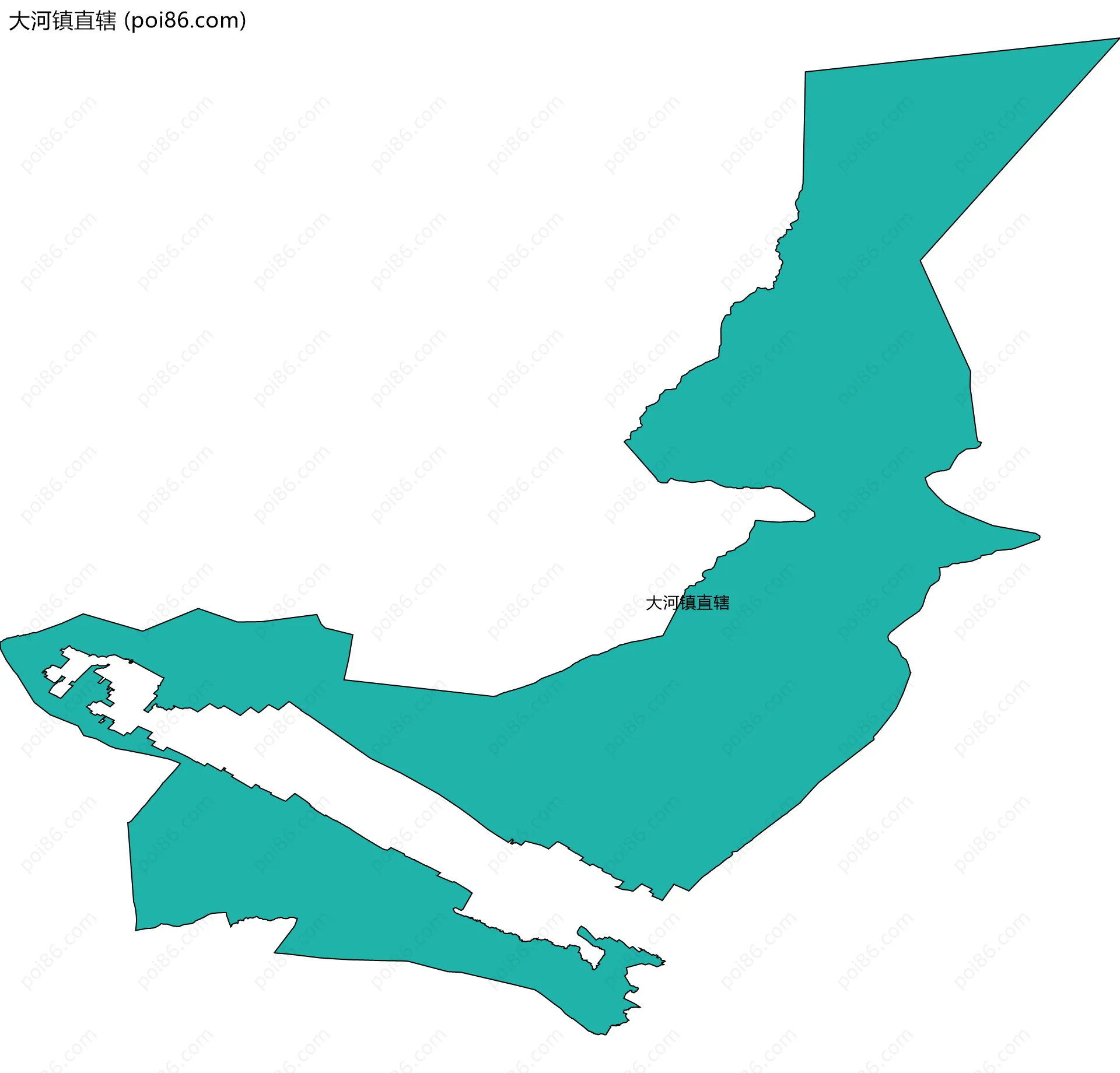 大河镇直辖边界地图