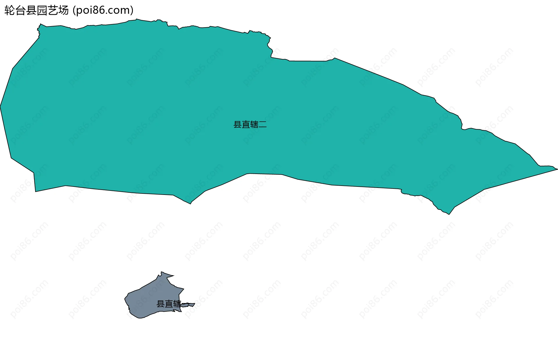 轮台县园艺场边界地图(五级行政区划)
