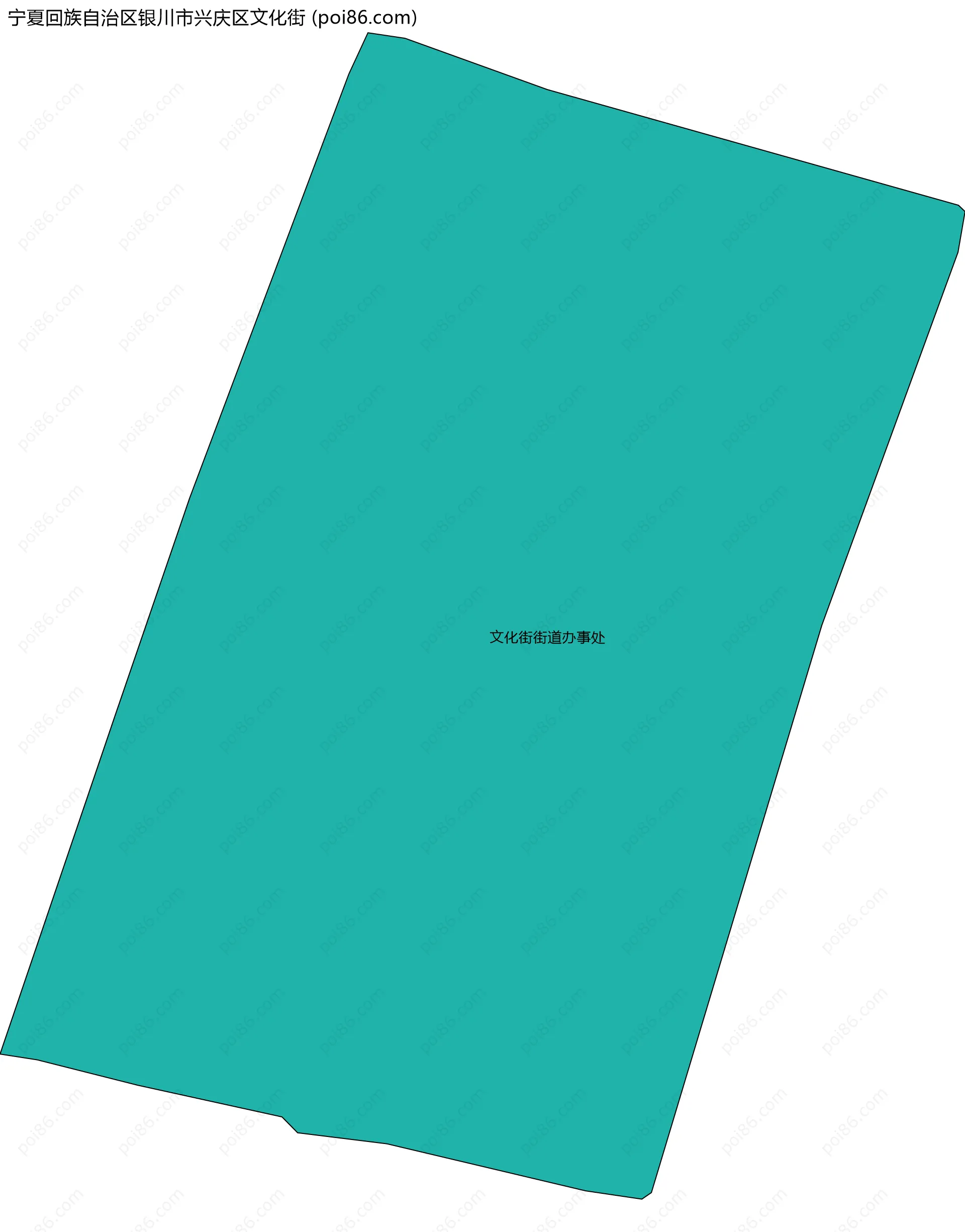 宁夏回族自治区银川市兴庆区文化街边界地图(五级行政区划)