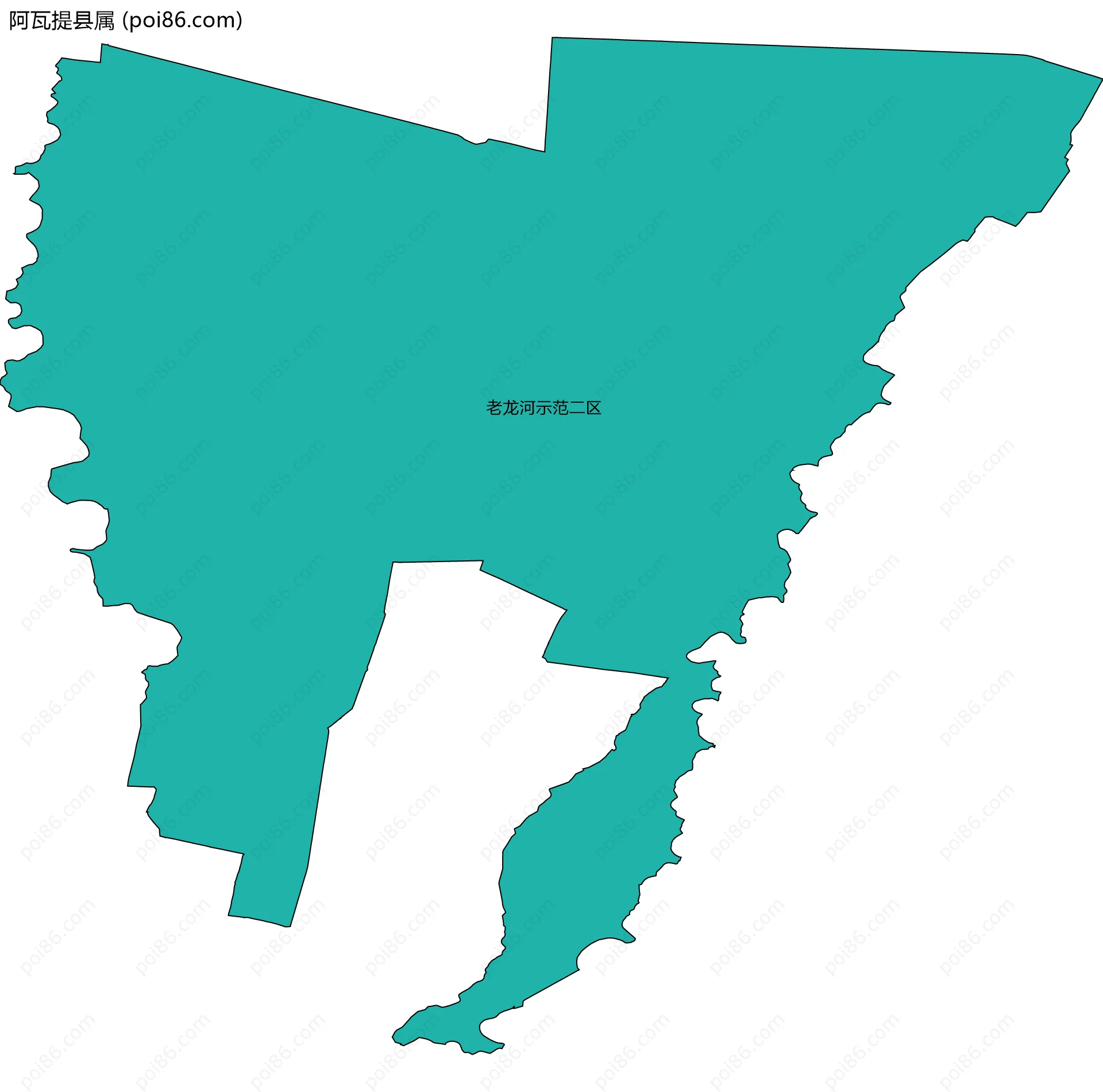 阿瓦提县属边界地图(五级行政区划)