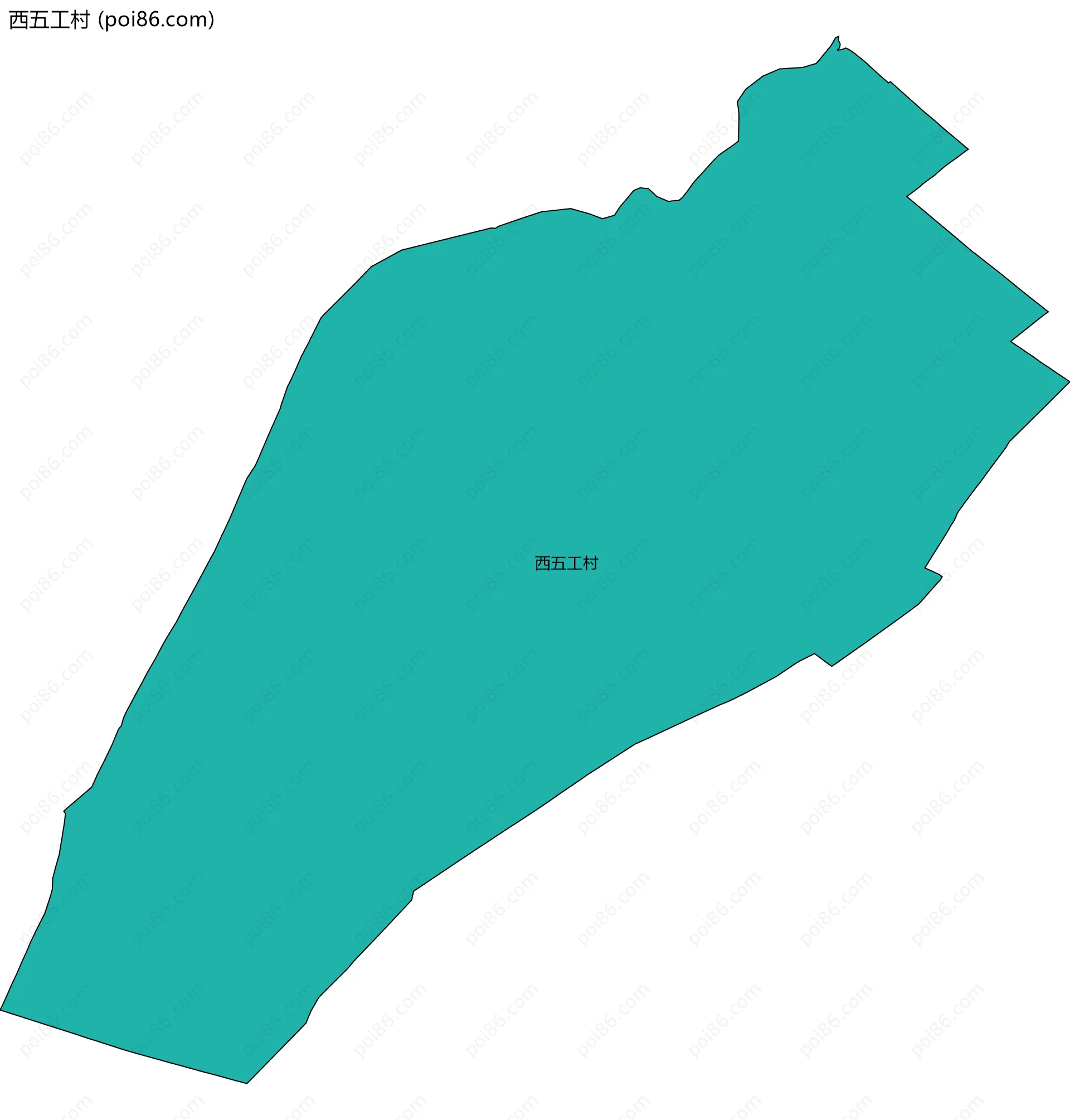 西五工村边界地图