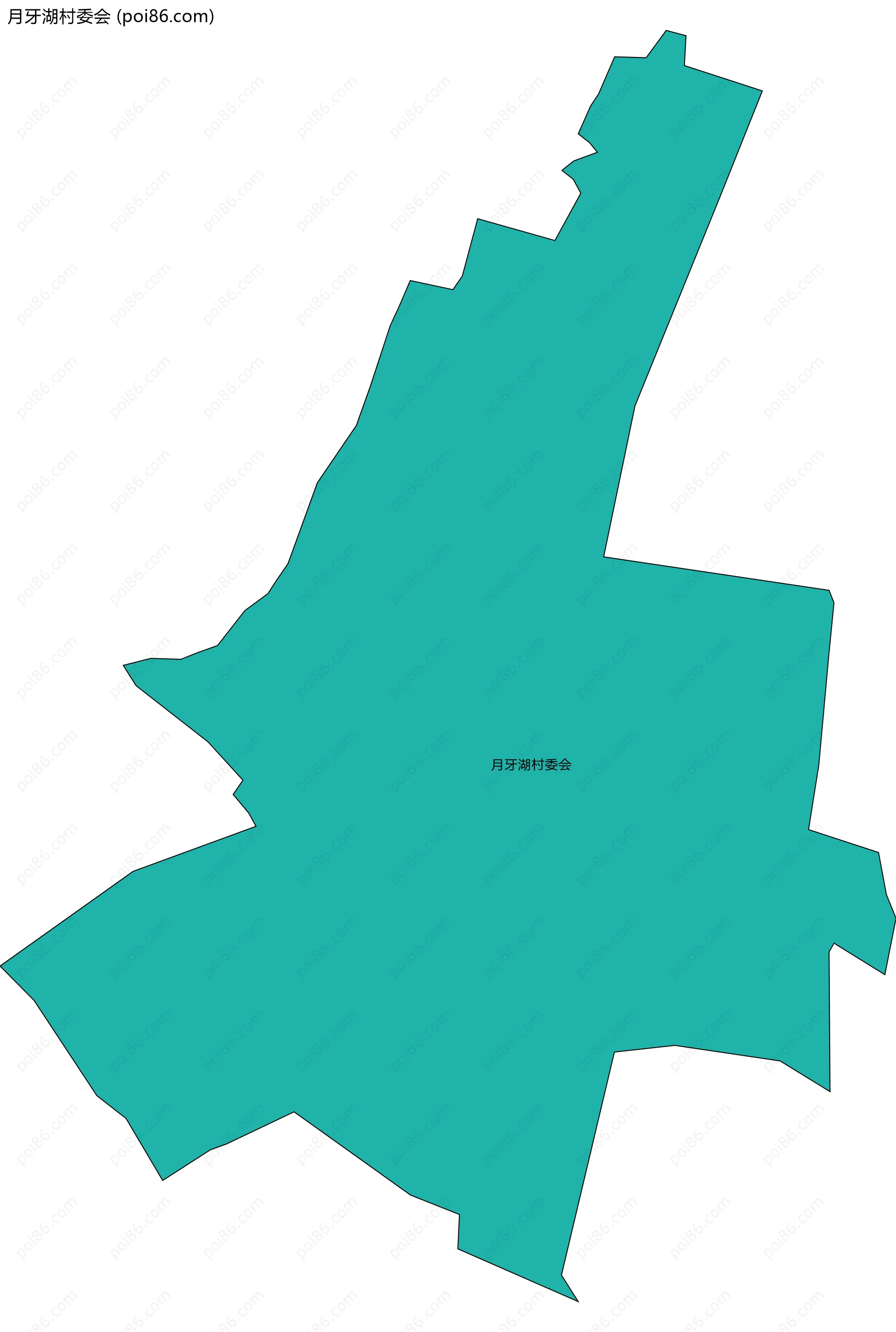 月牙湖村委会边界地图
