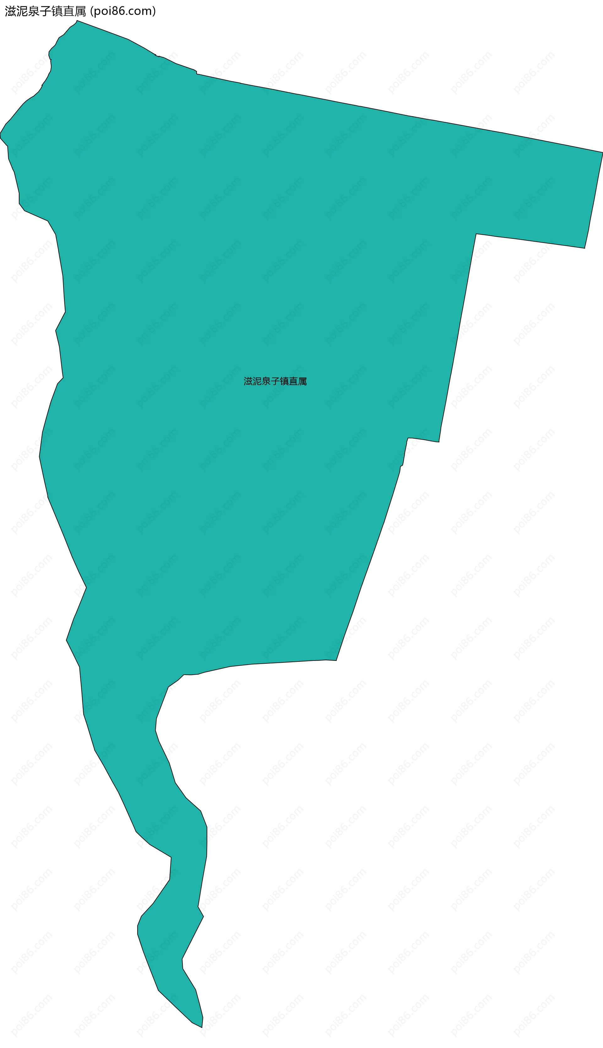 滋泥泉子镇直属边界地图