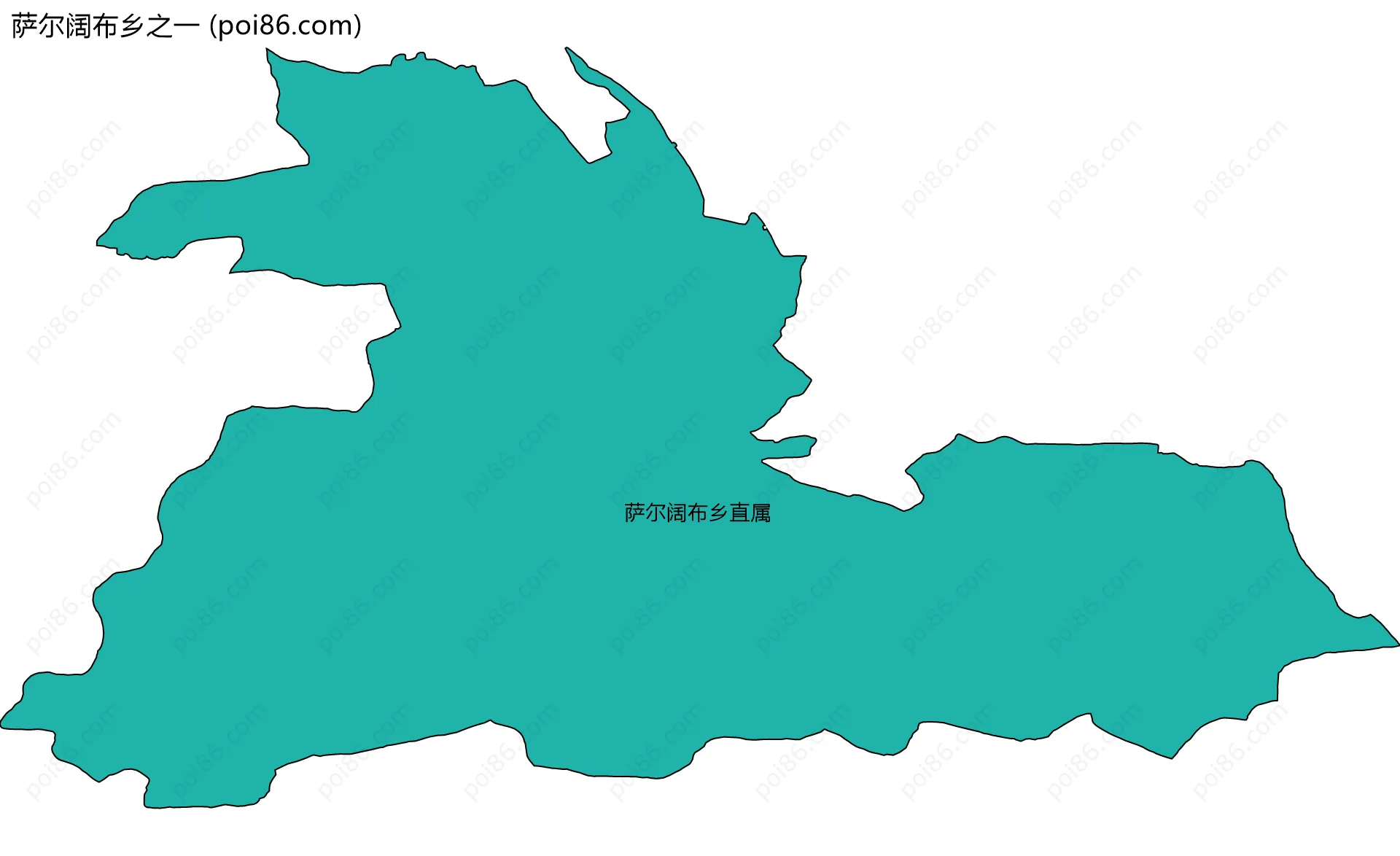 萨尔阔布乡之一边界地图(五级行政区划)