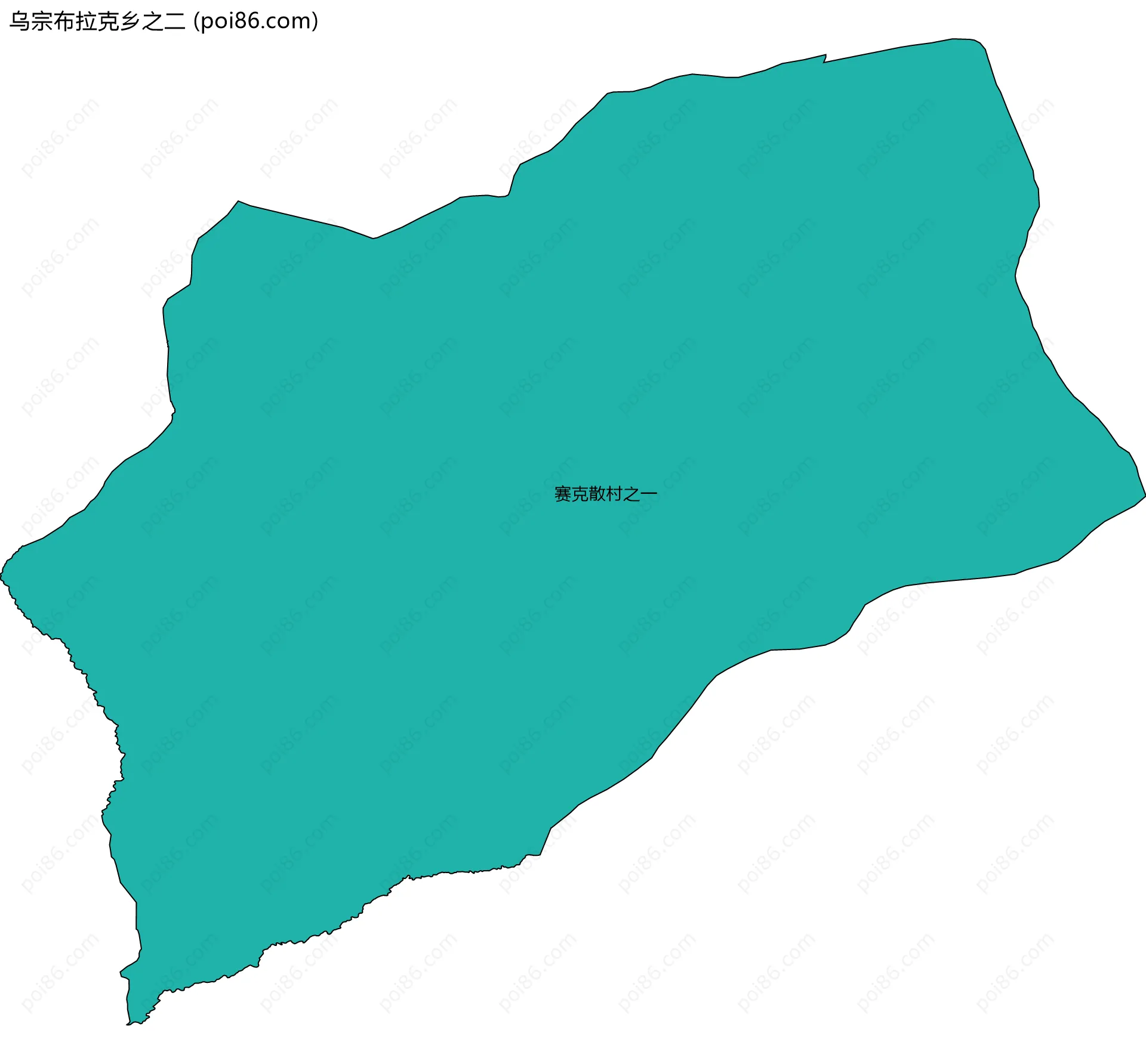 乌宗布拉克乡之二边界地图(五级行政区划)