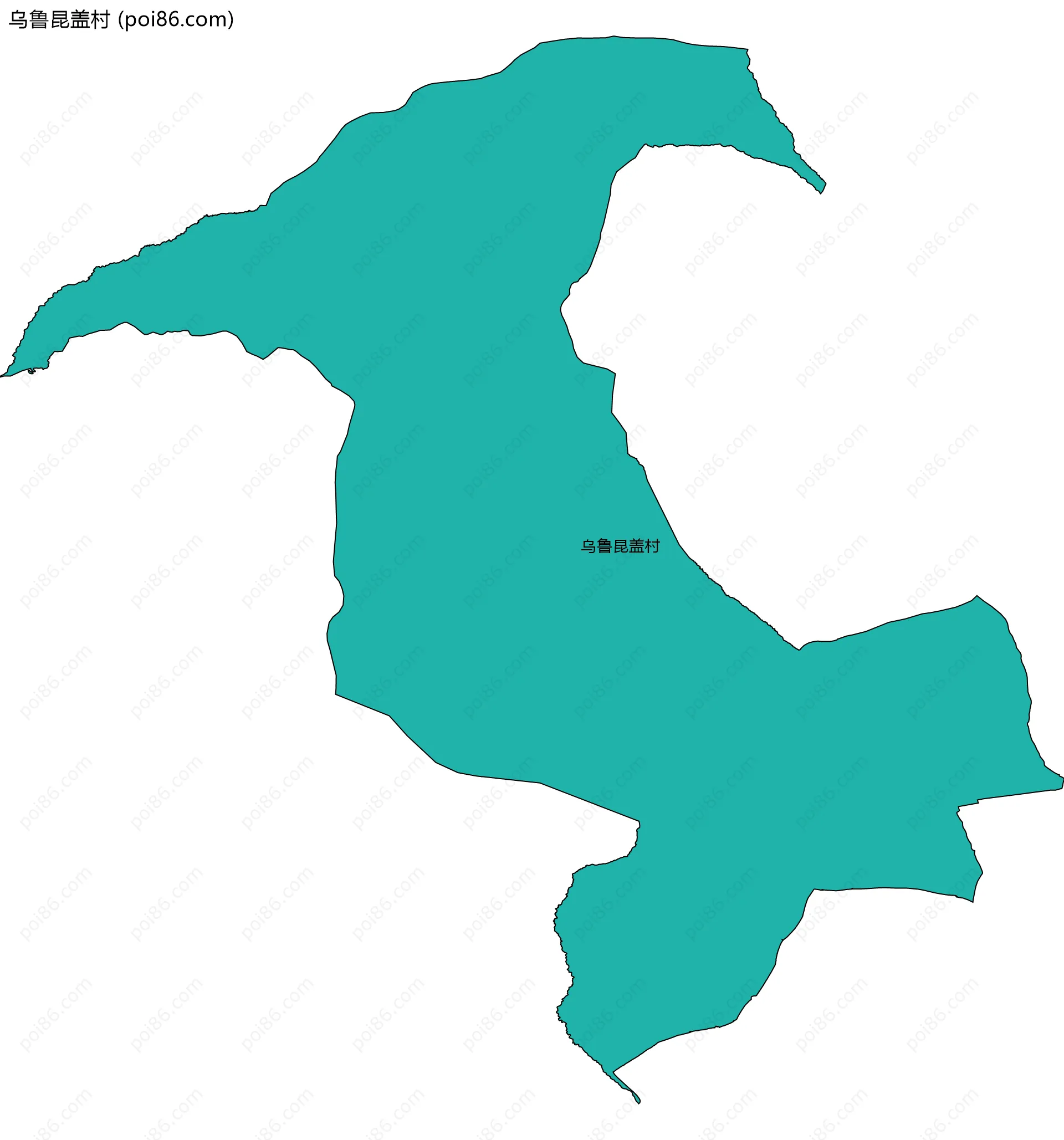 乌鲁昆盖村边界地图