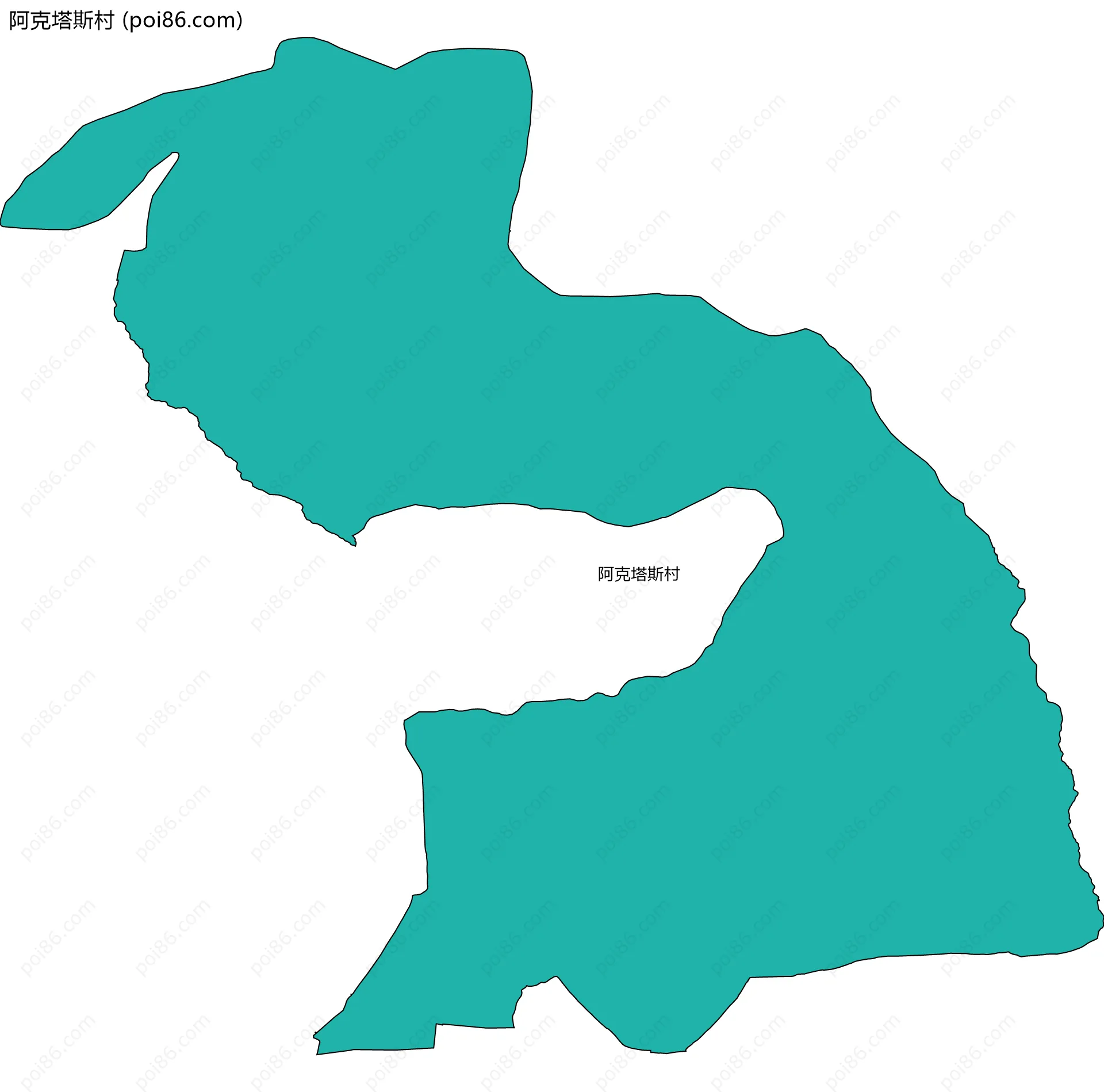 阿克塔斯村边界地图
