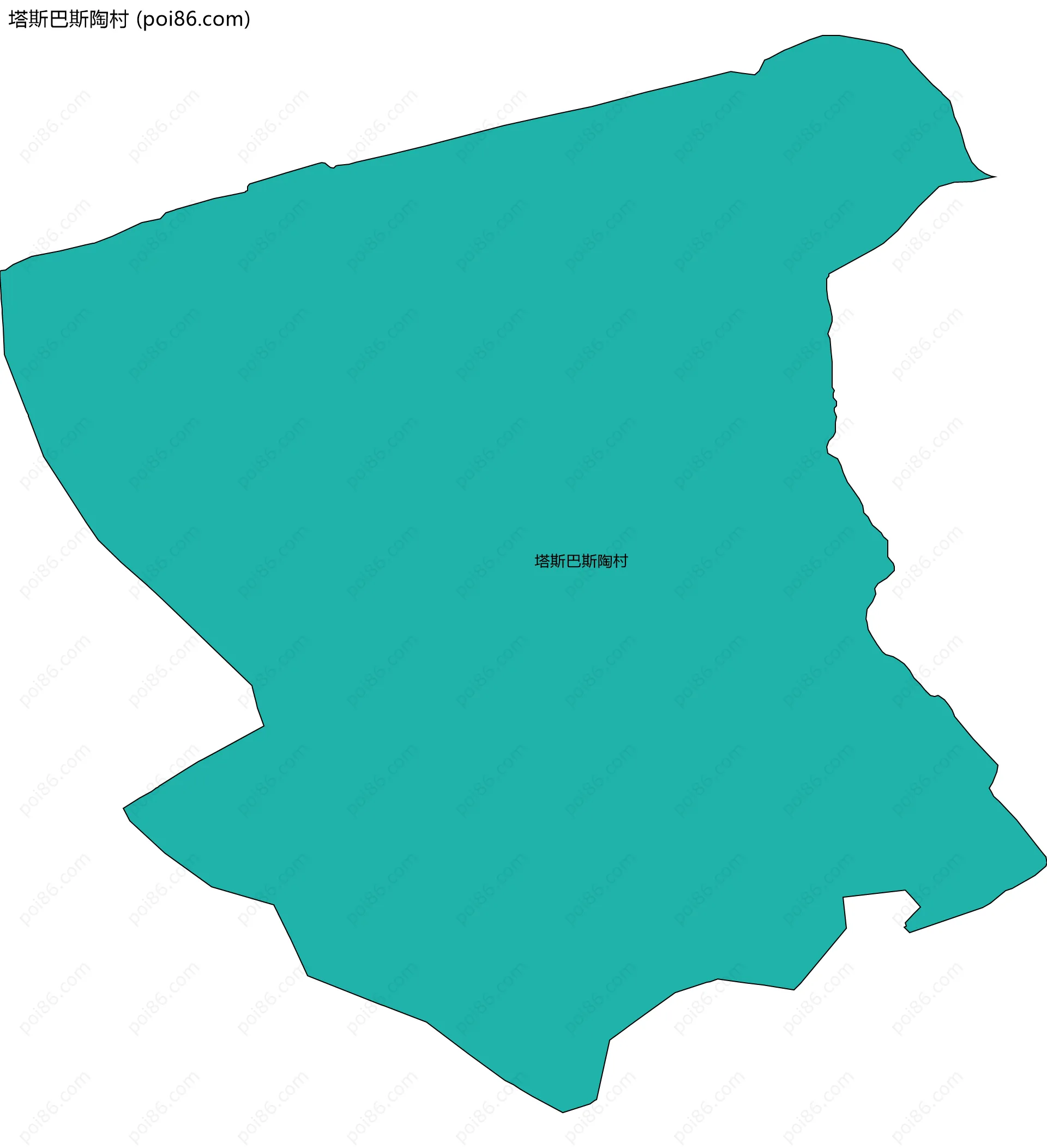 塔斯巴斯陶村边界地图