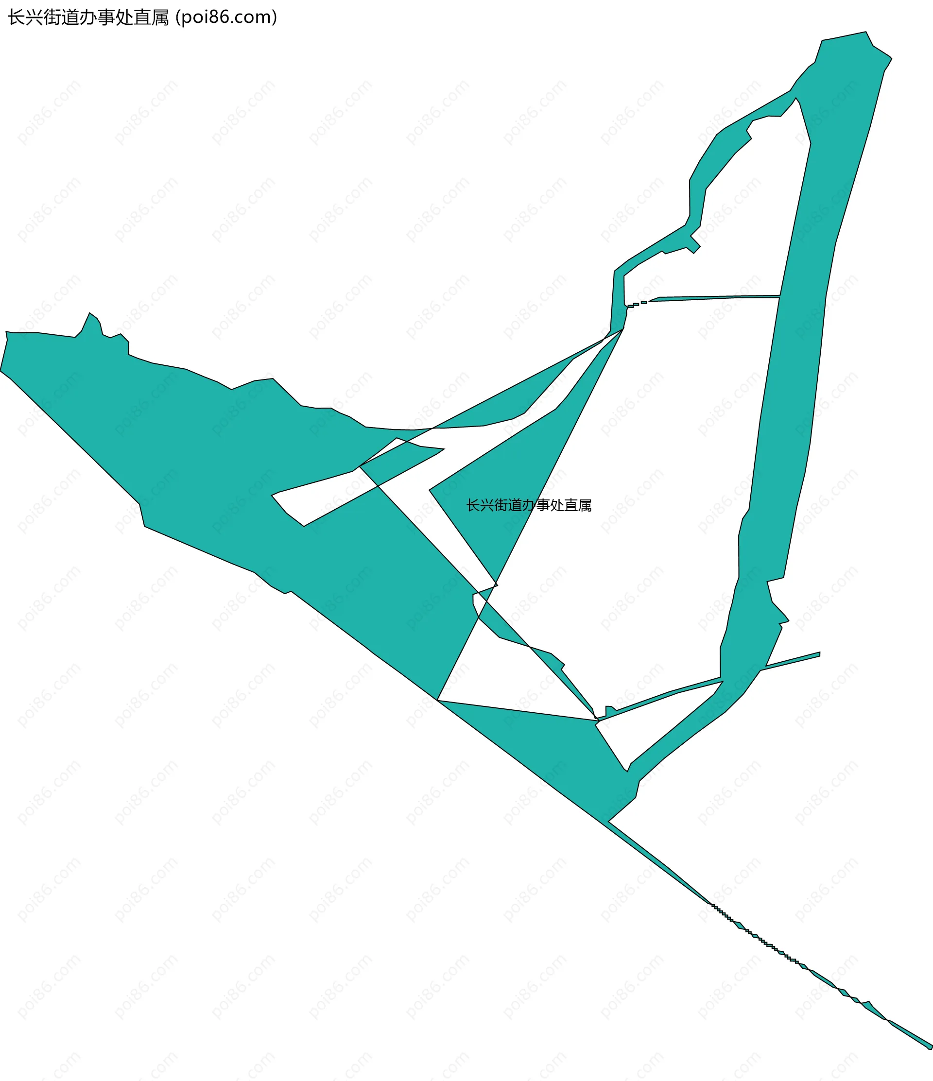 长兴街道办事处直属边界地图
