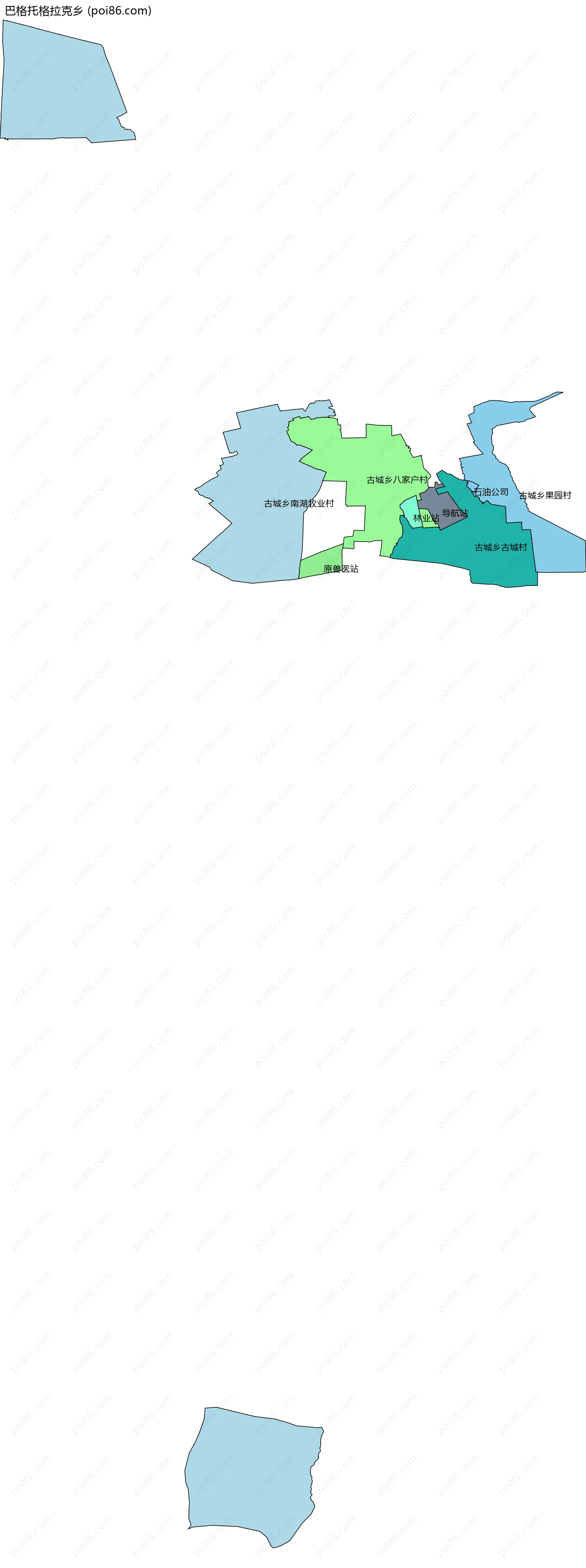 巴格托格拉克乡边界地图(五级行政区划)