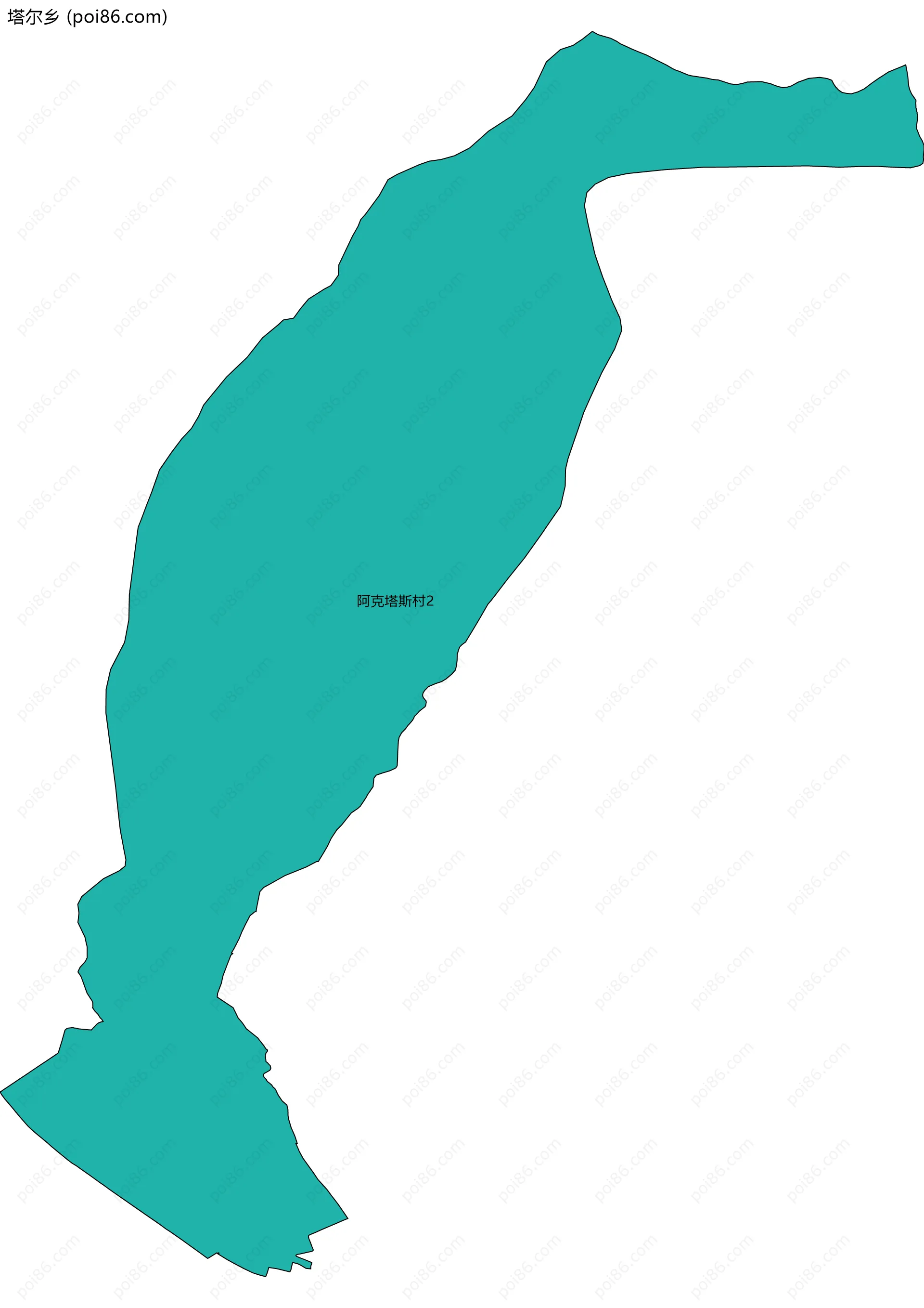 塔尔乡边界地图(五级行政区划)