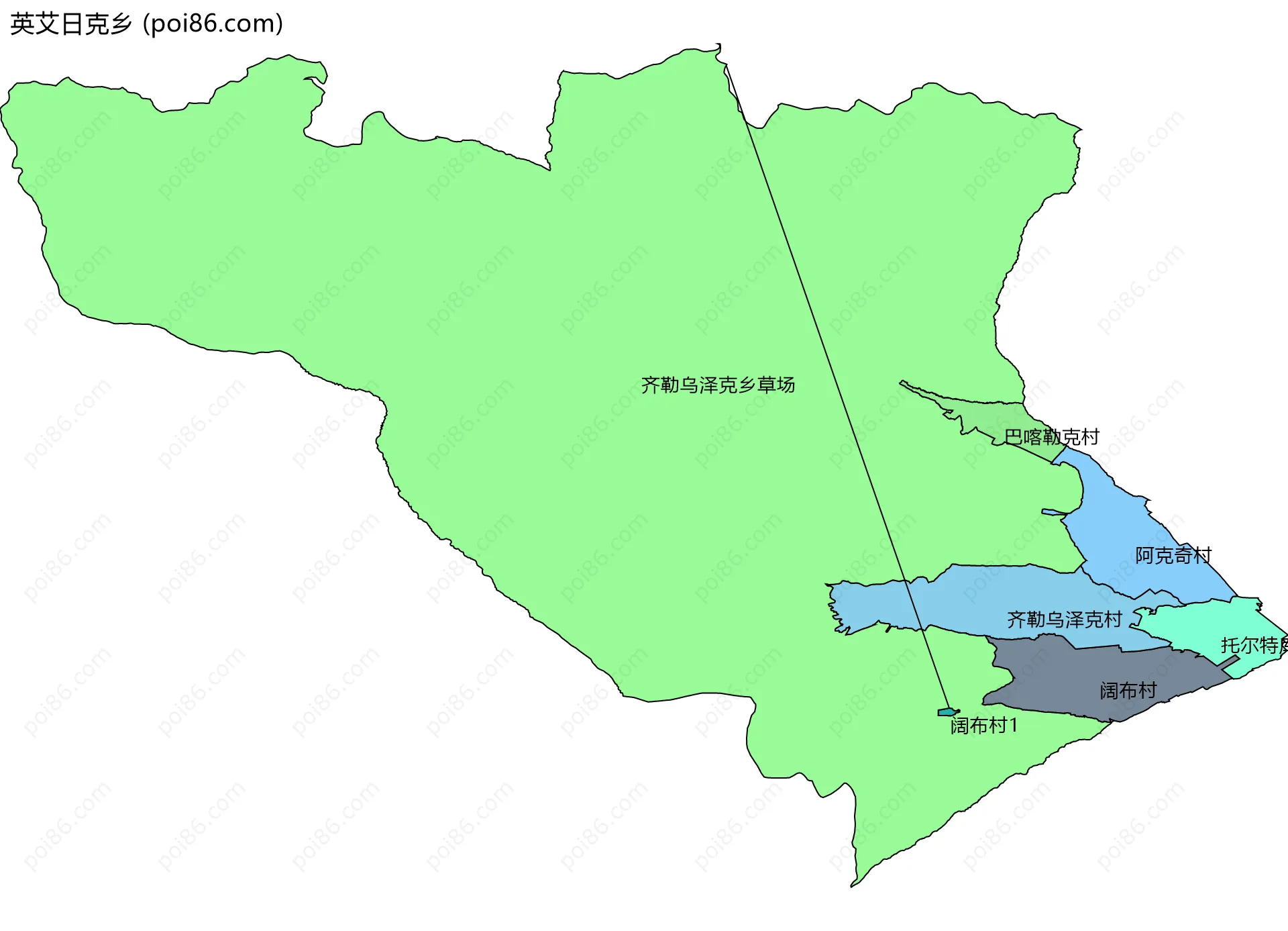 英艾日克乡边界地图(五级行政区划)