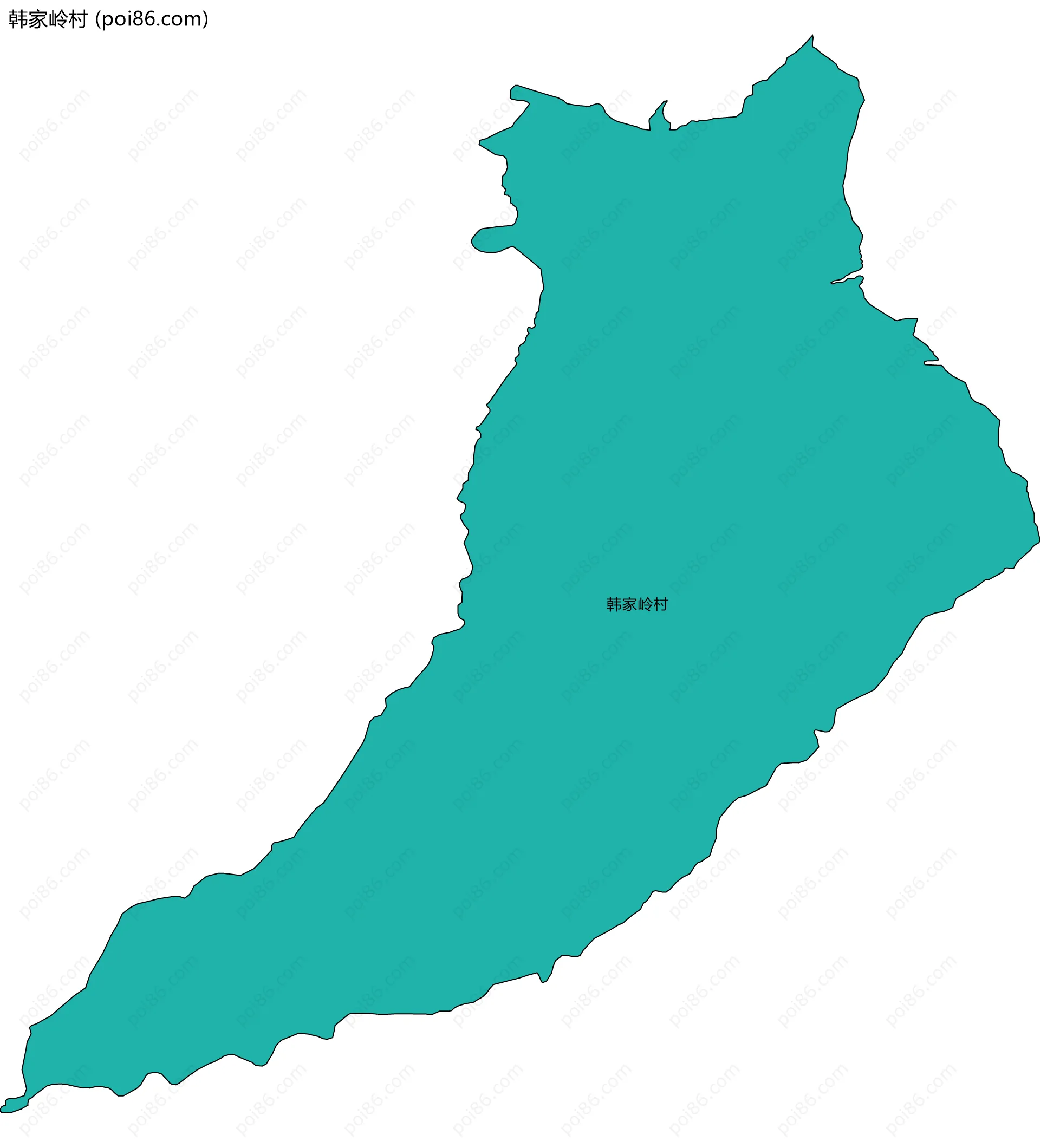 韩家岭村边界地图