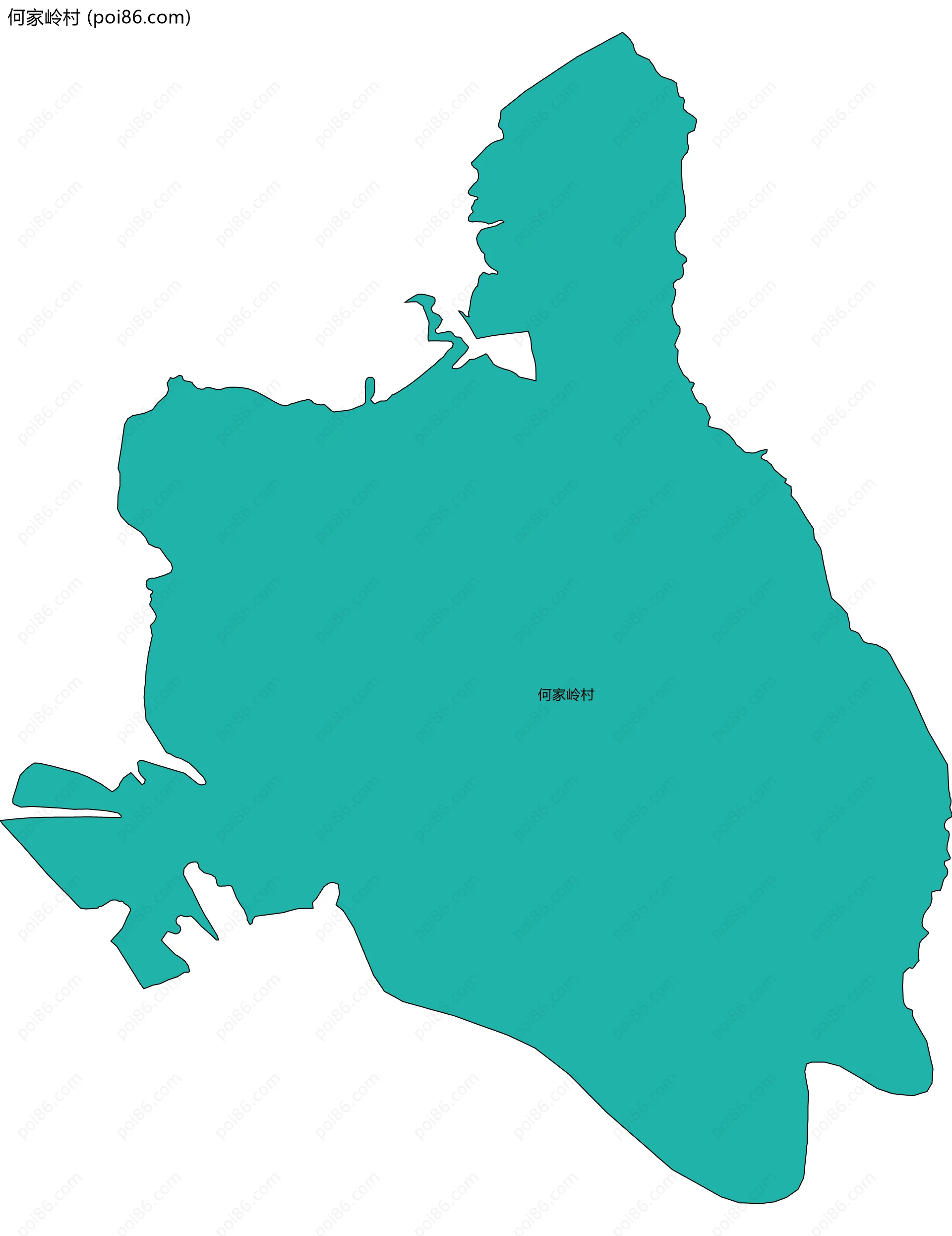 何家岭村边界地图