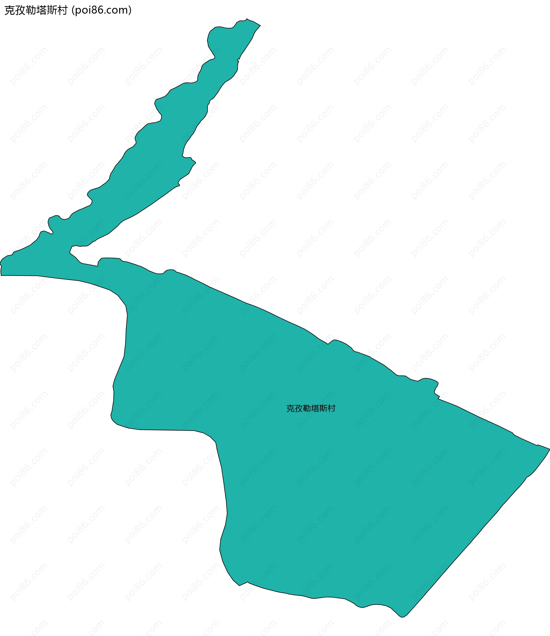 克孜勒塔斯村边界地图