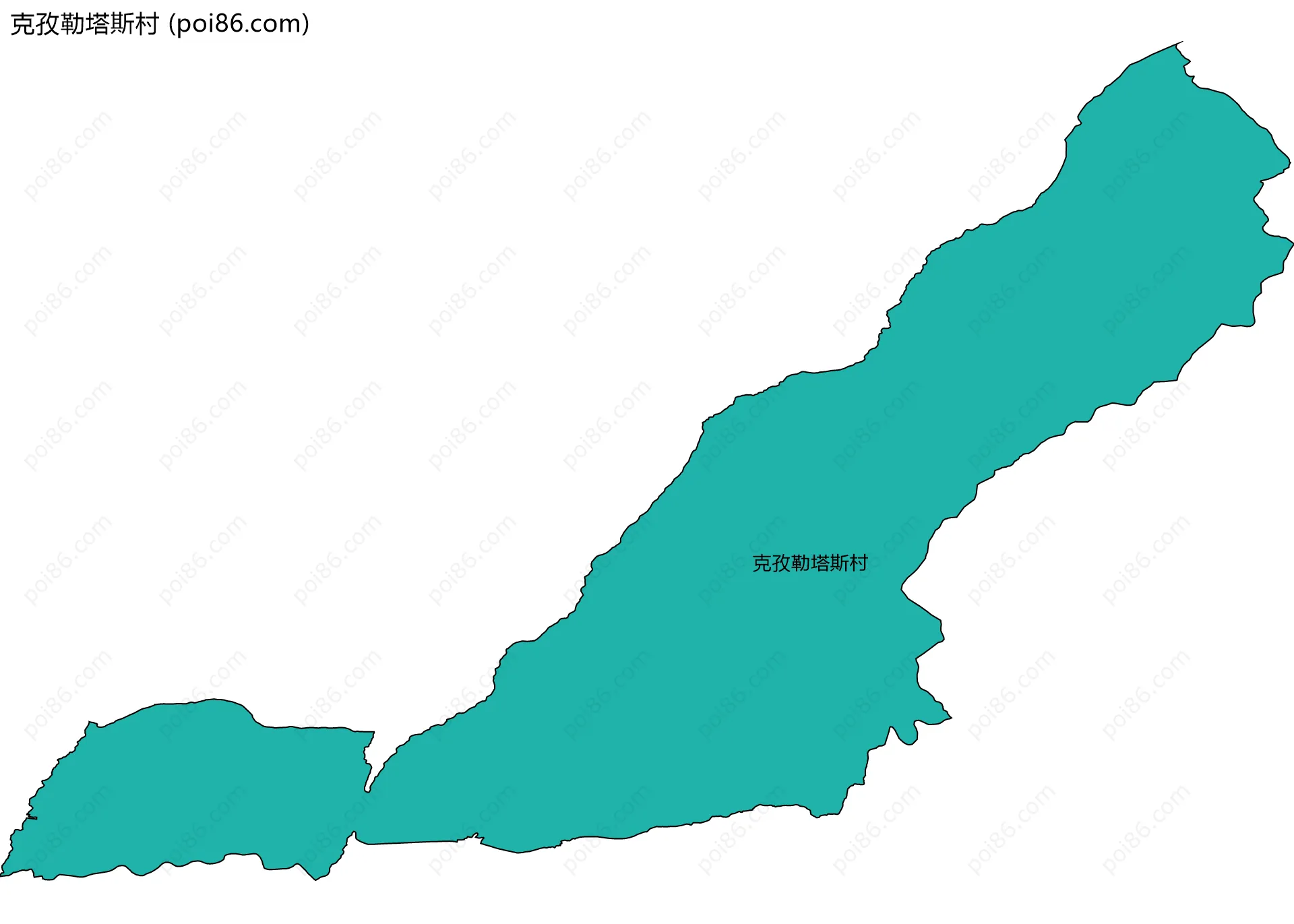 克孜勒塔斯村边界地图