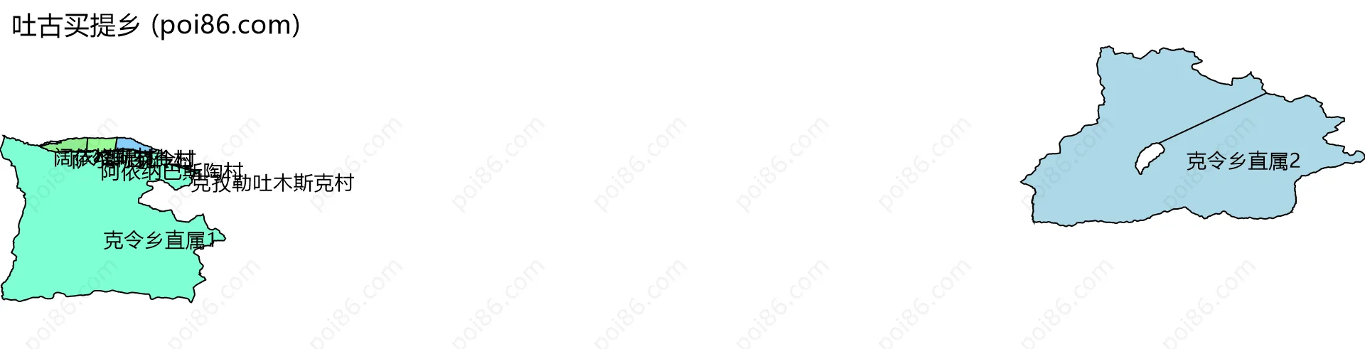 吐古买提乡边界地图(五级行政区划)