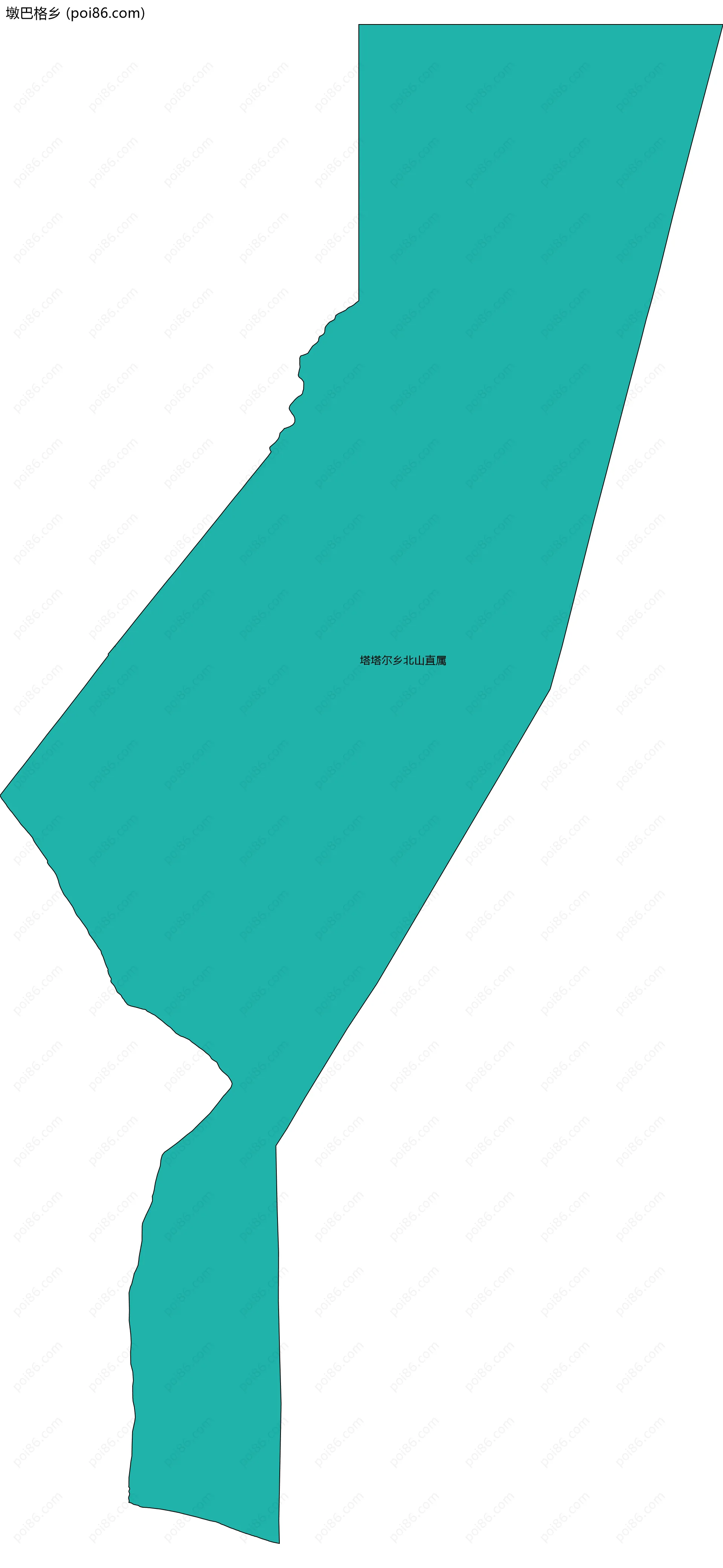 墩巴格乡边界地图(五级行政区划)