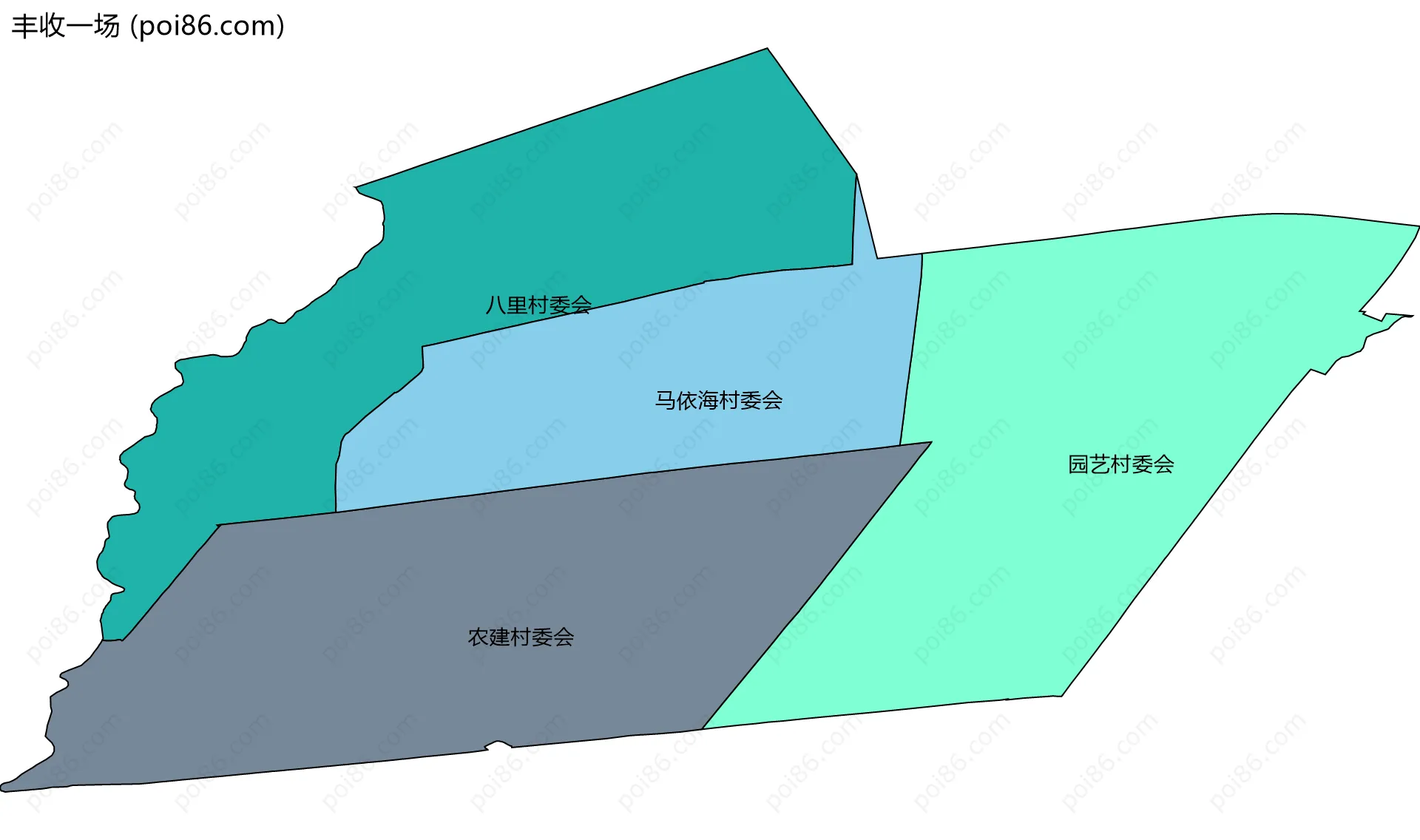丰收一场边界地图(五级行政区划)