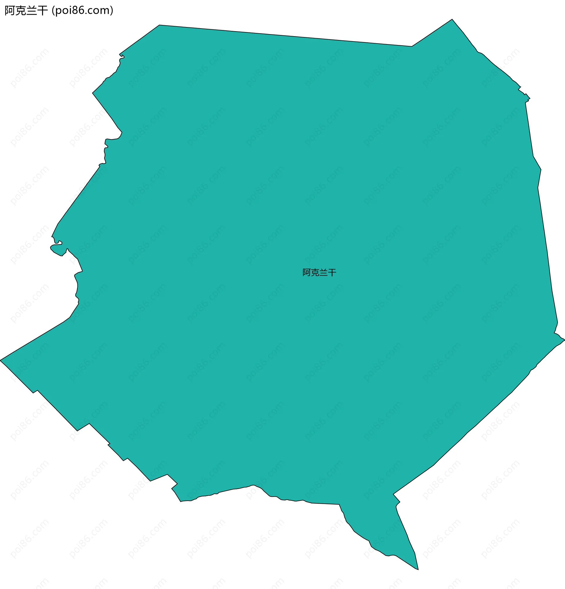 阿克兰干边界地图