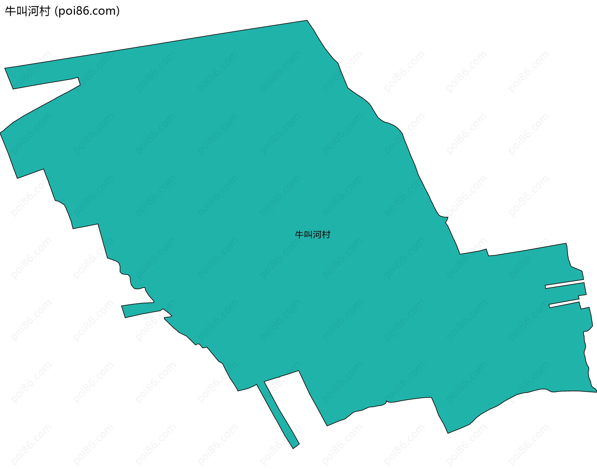 牛叫河村边界地图