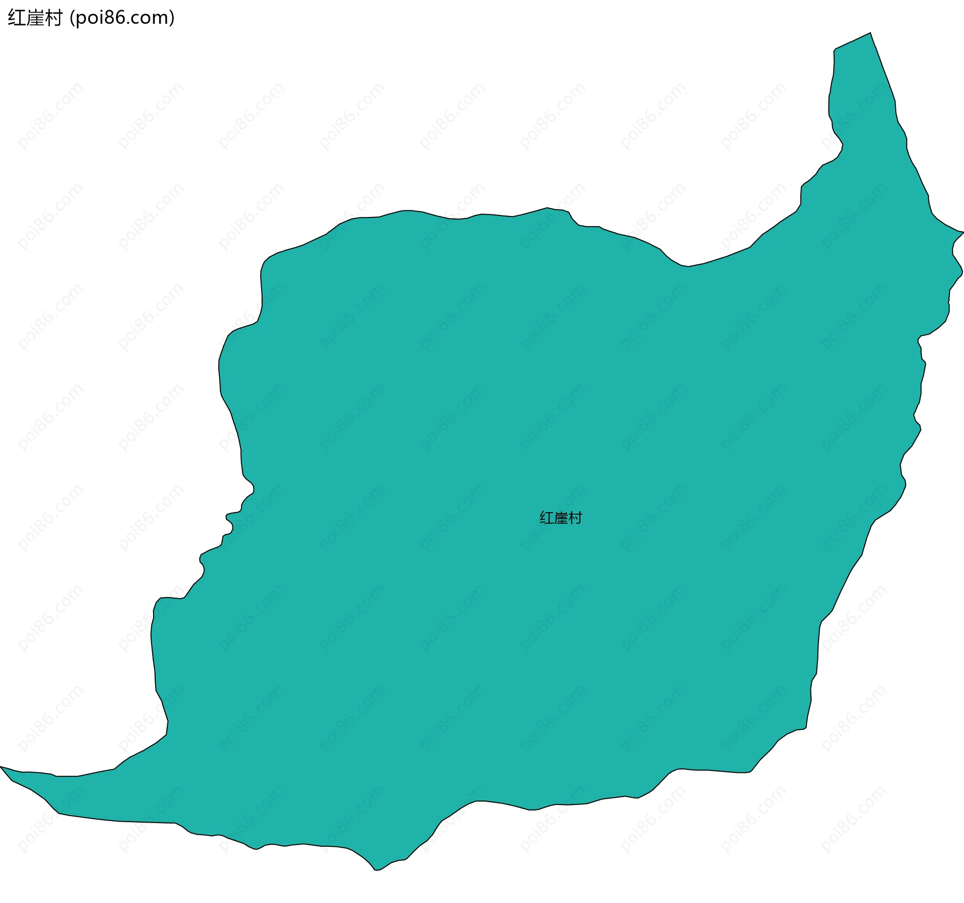 红崖村边界地图