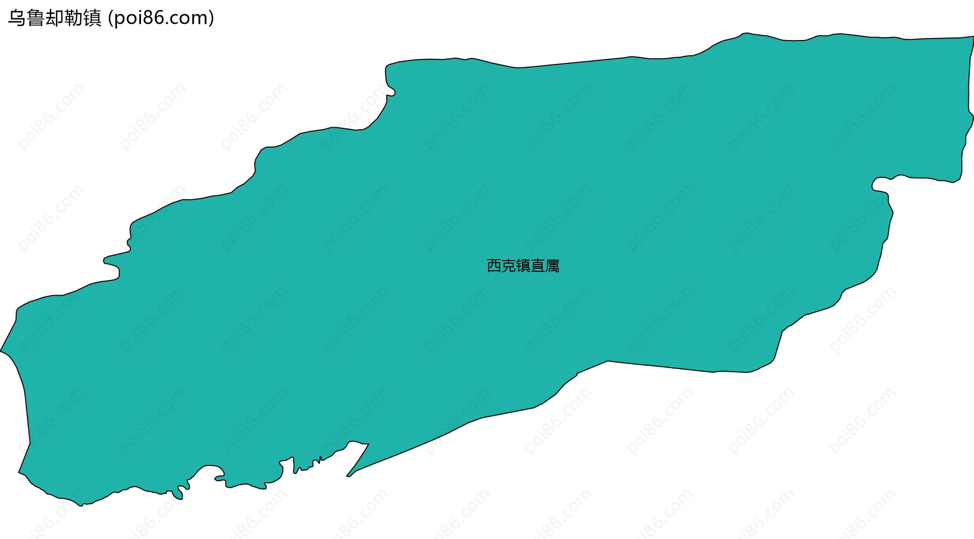 乌鲁却勒镇边界地图(五级行政区划)