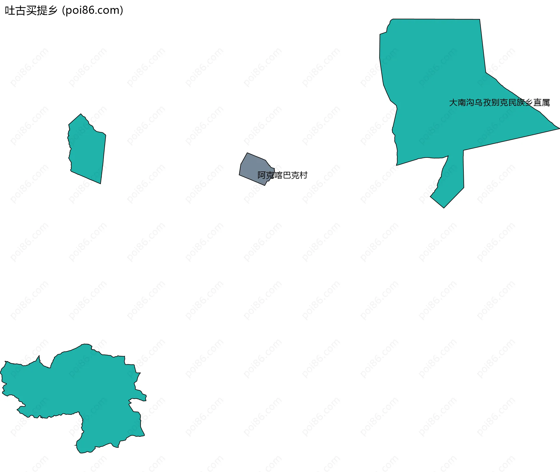 吐古买提乡边界地图(五级行政区划)