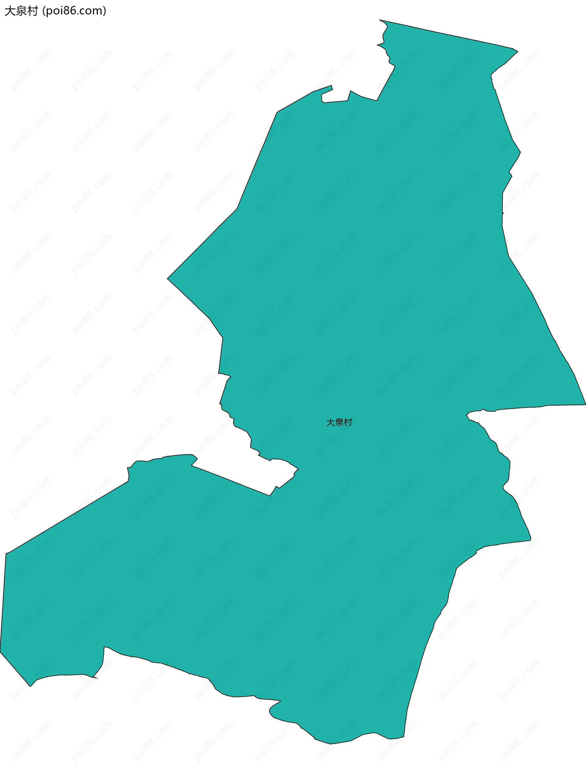 大泉村边界地图