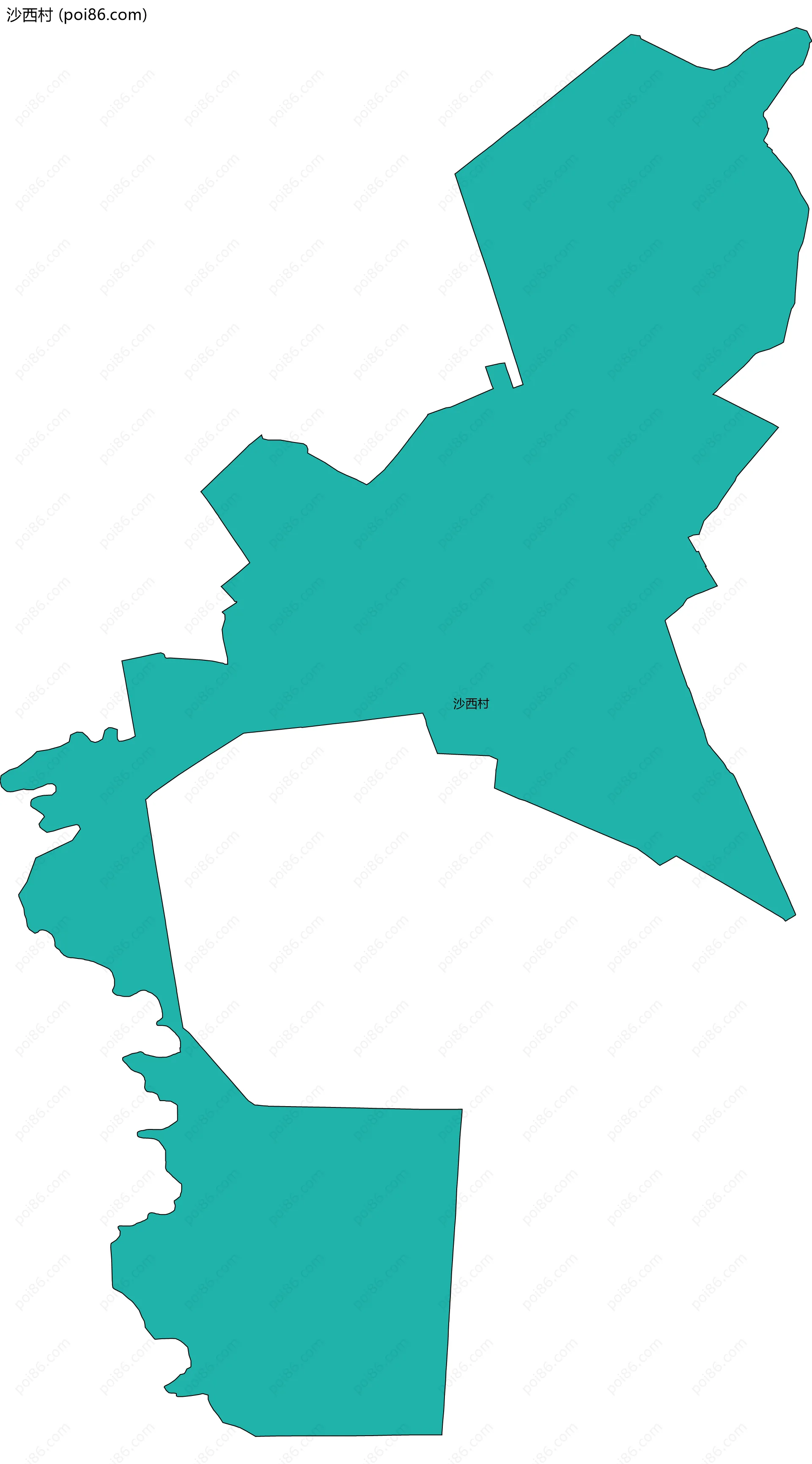沙西村边界地图
