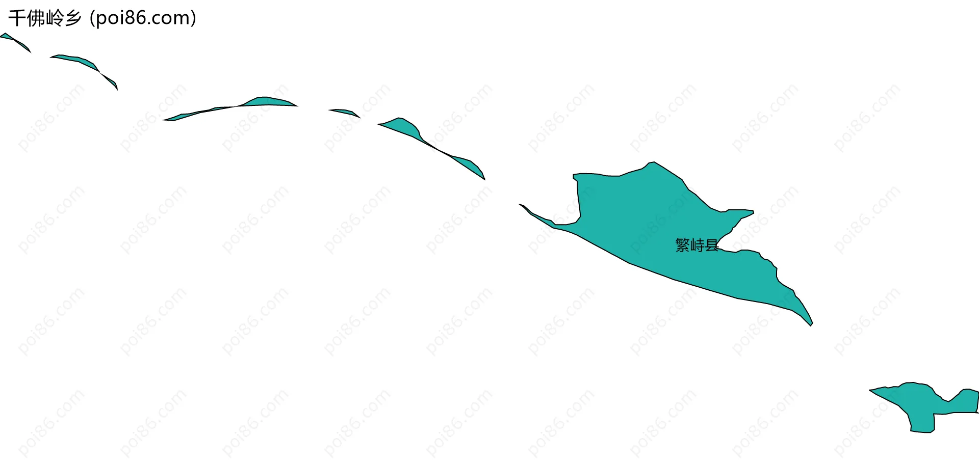 千佛岭乡边界地图(五级行政区划)