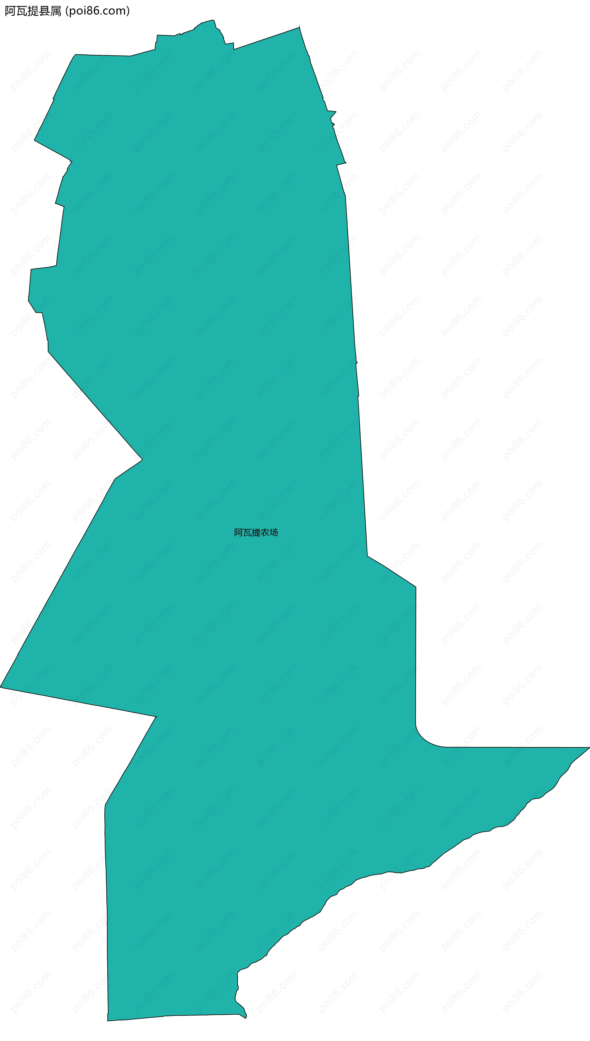 阿瓦提县属边界地图(五级行政区划)