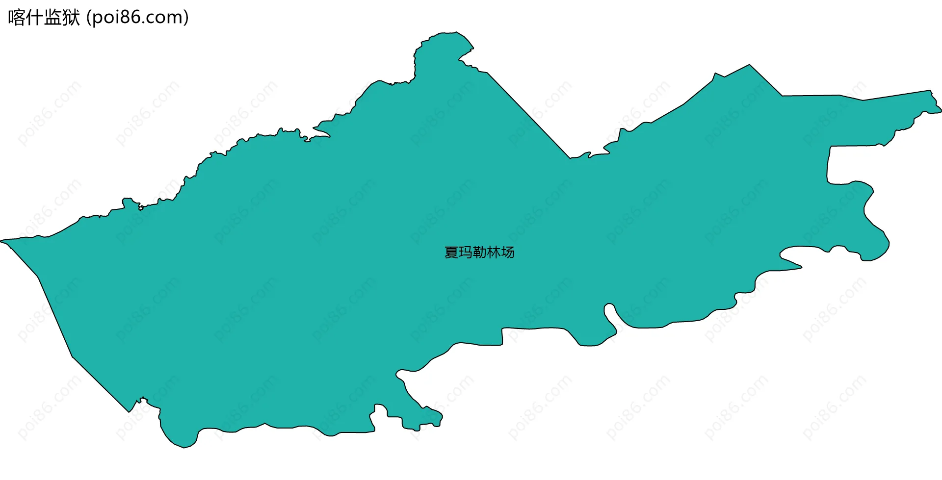 喀什监狱边界地图(五级行政区划)