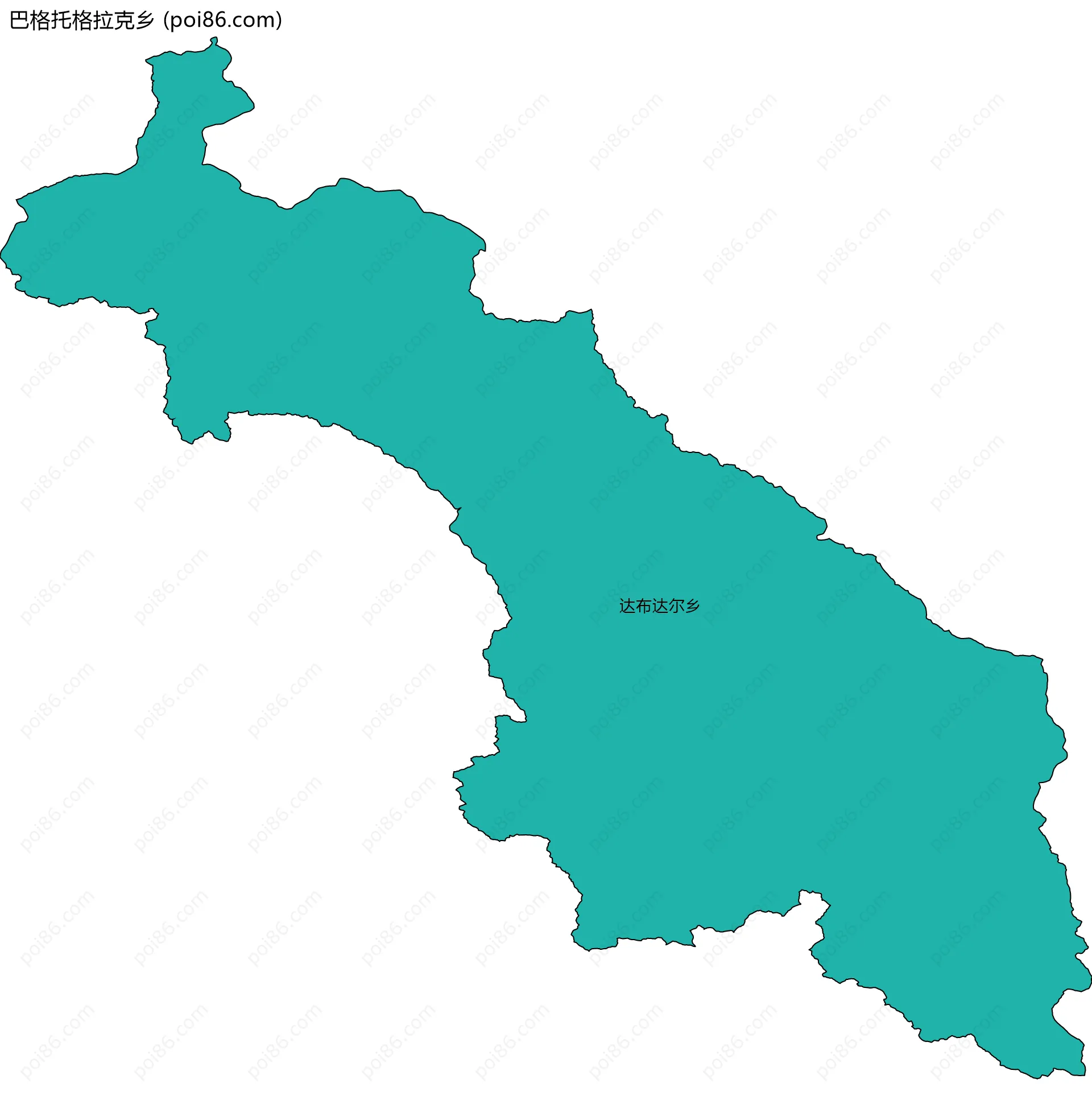 巴格托格拉克乡边界地图(五级行政区划)