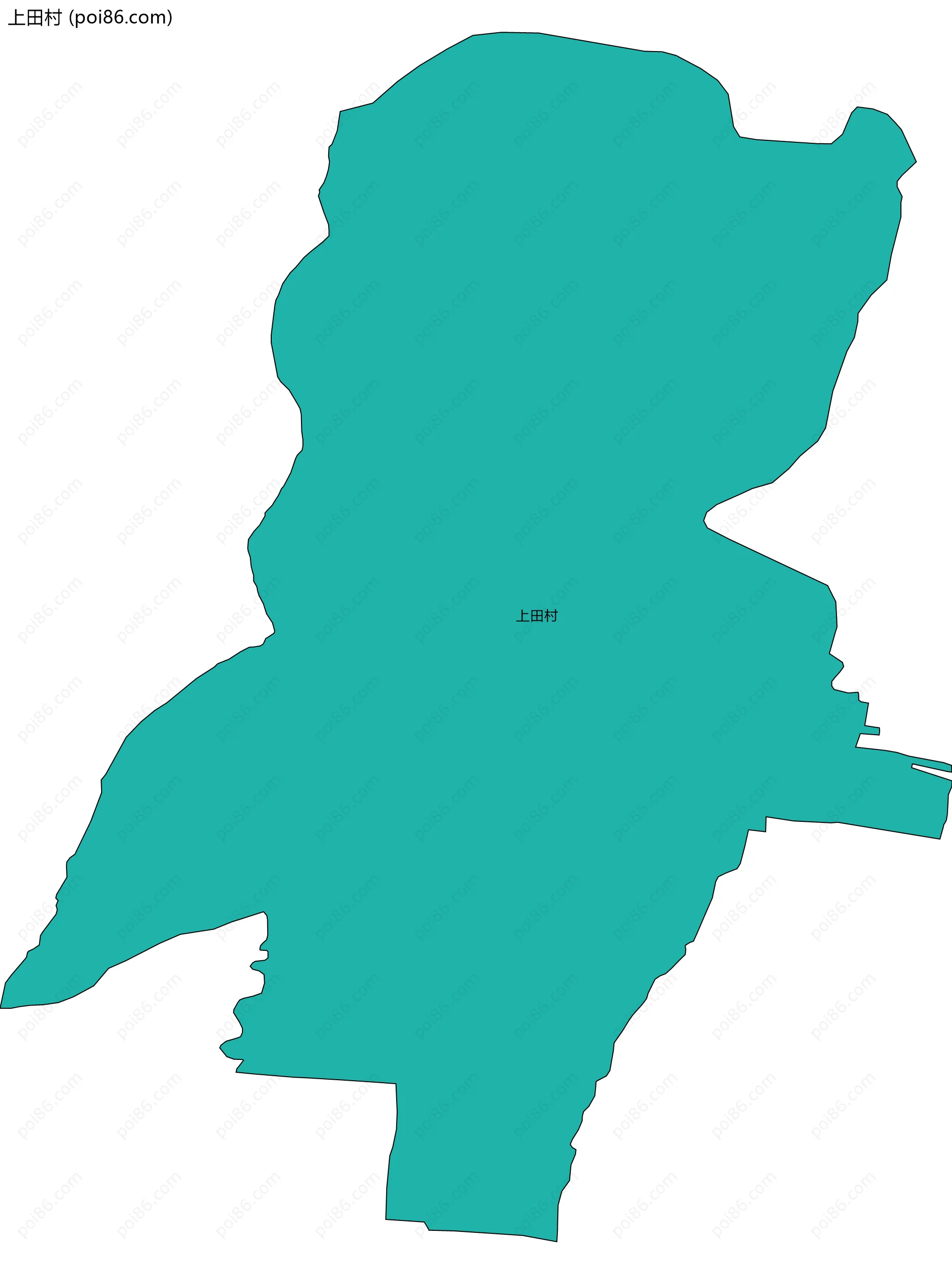 上田村边界地图