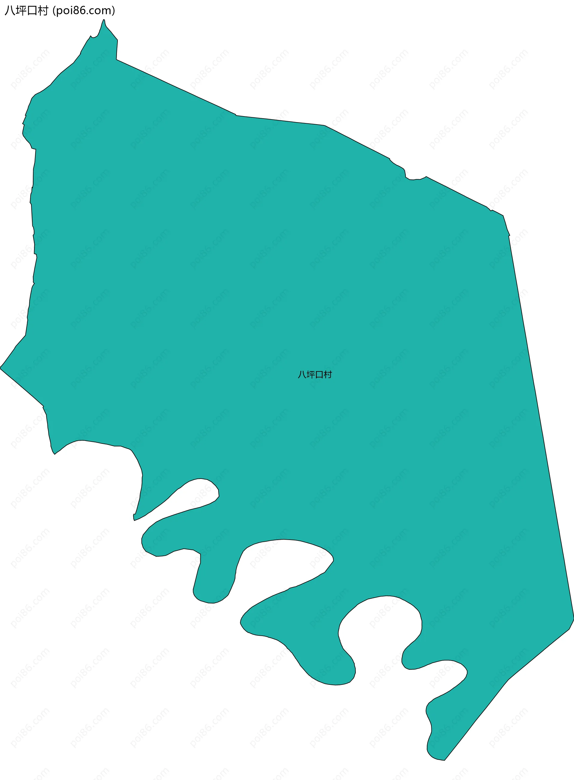 八坪口村边界地图