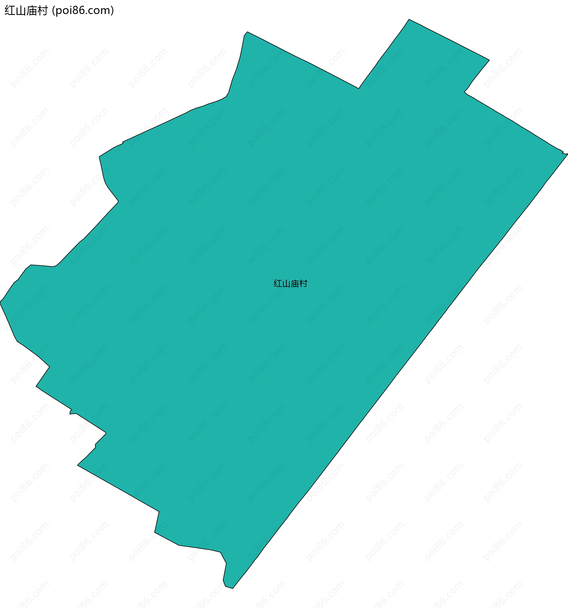 红山庙村边界地图