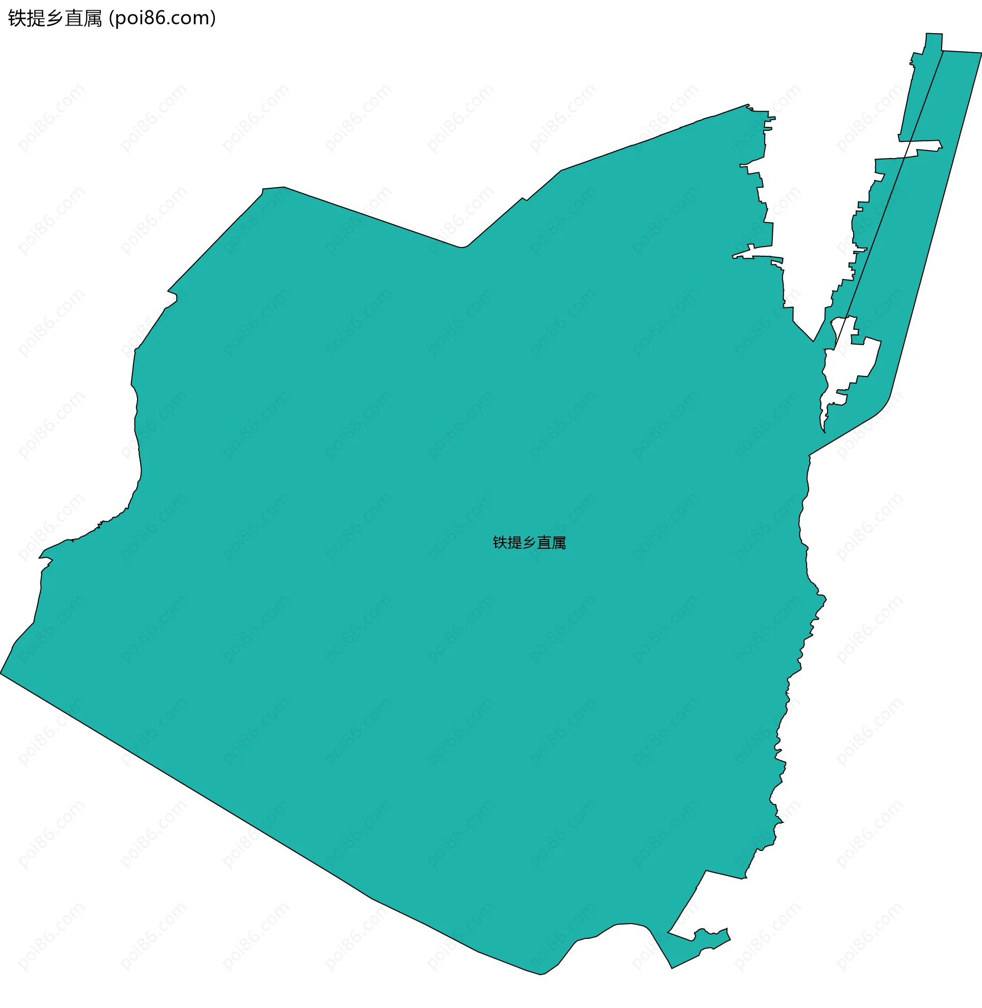 铁提乡直属边界地图